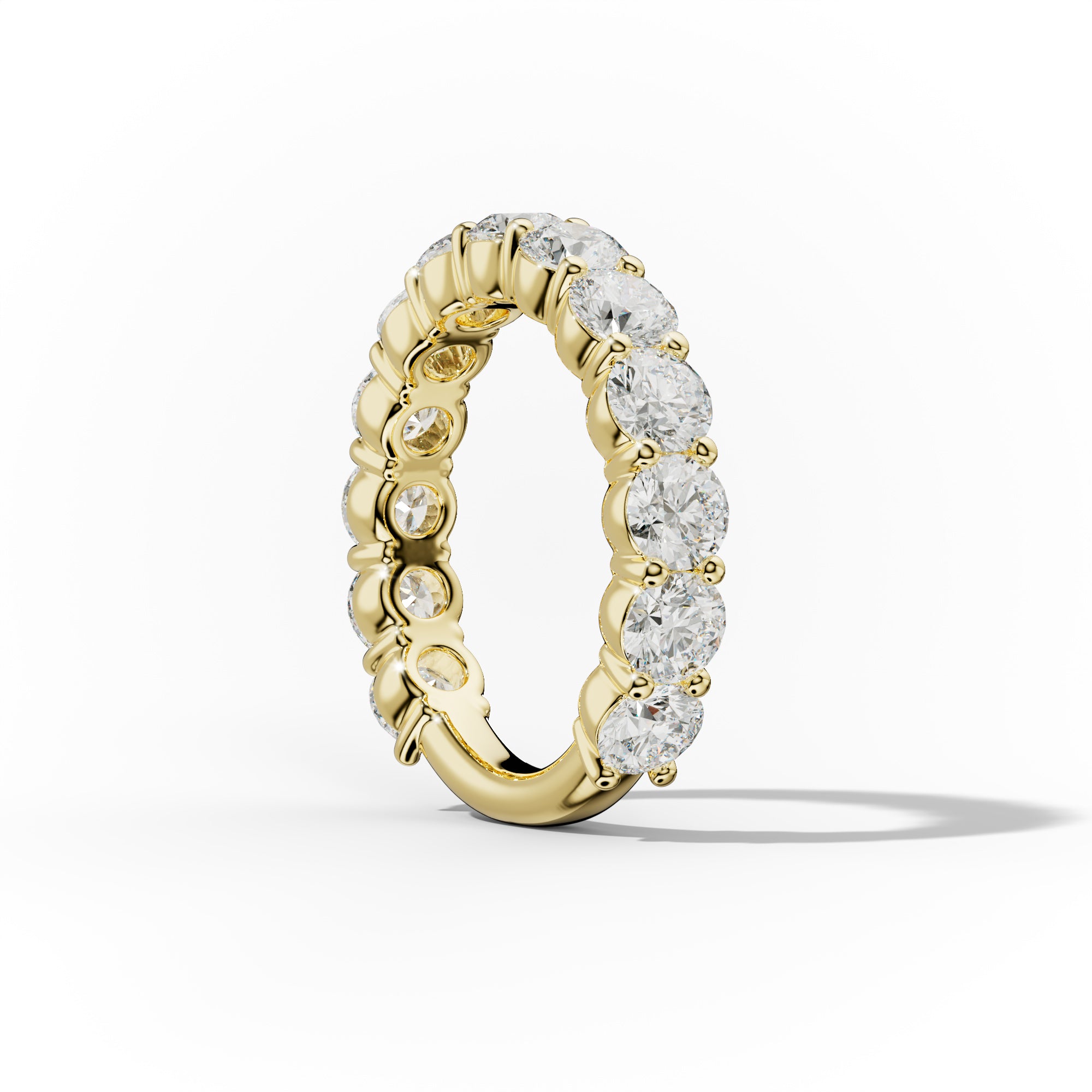 3.0 Carat Round Cut Diamond Classic 3/4 Eternity Band Shared Prong