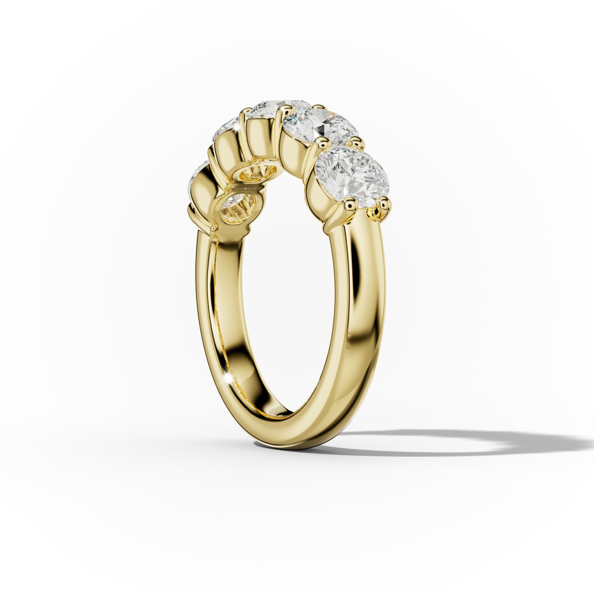 3.0 Carat Round Cut Diamond Classic Half Eternity Band Shared Prong