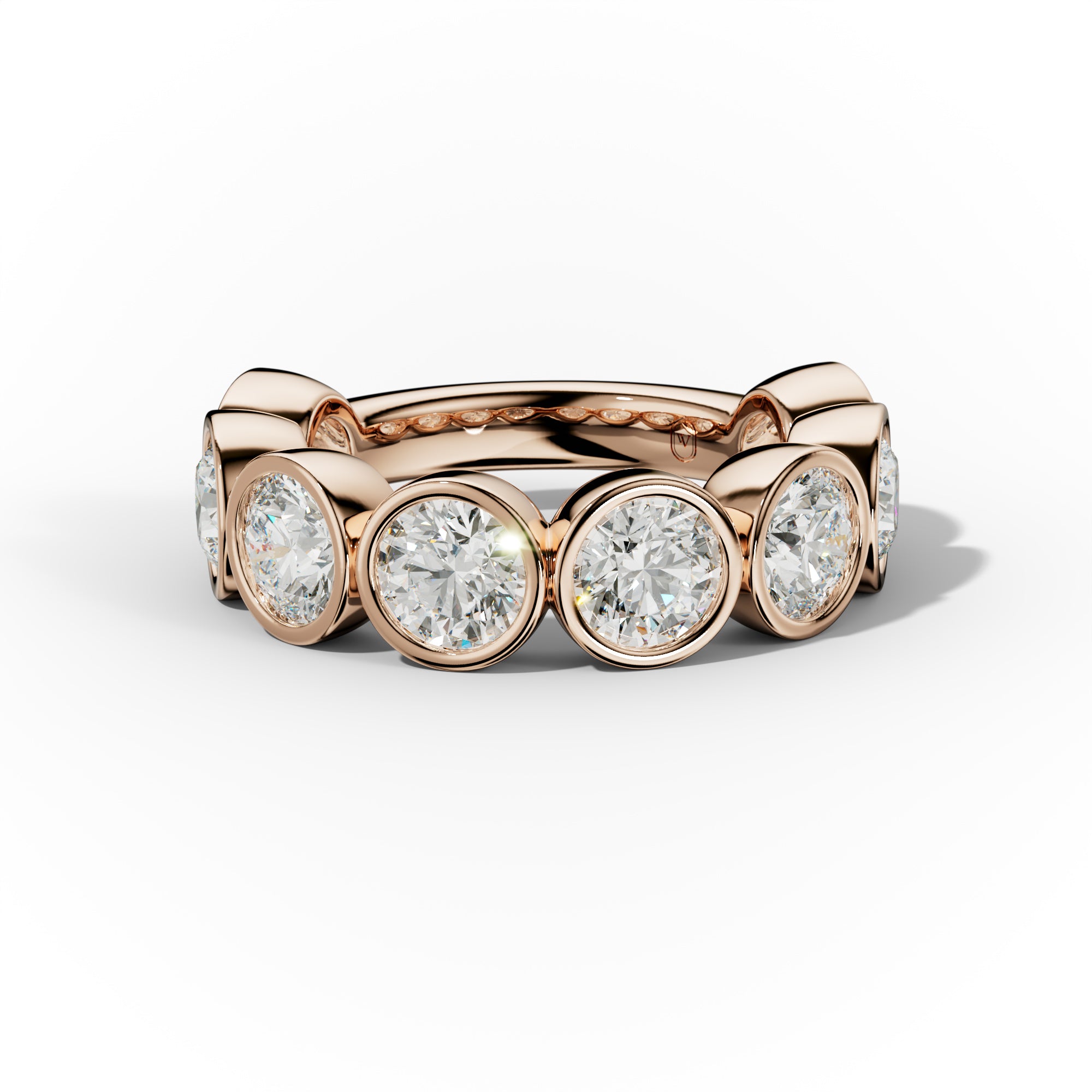 4.0 Carat Bezel Set Round Diamond Anniversary Band