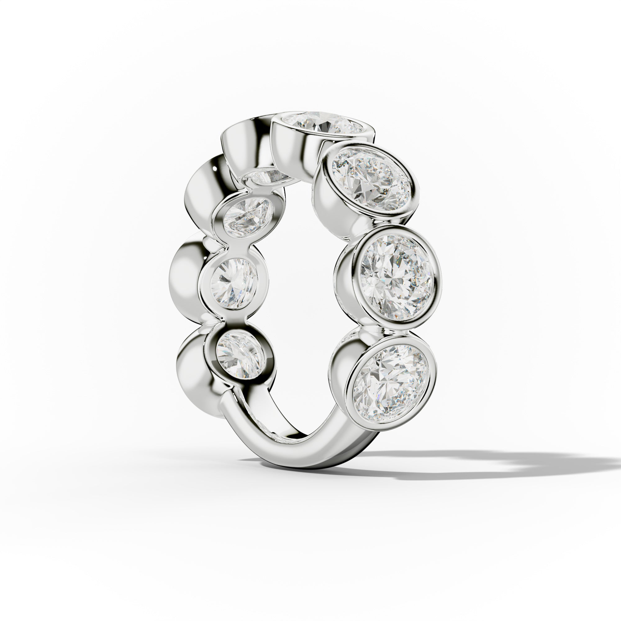 4.0 Carat Bezel Set Round Diamond Anniversary Band