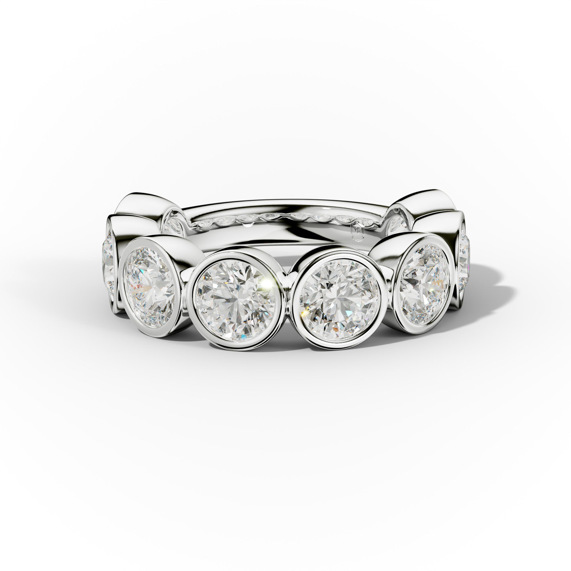 4.0 Carat Bezel Set Round Diamond Anniversary Band