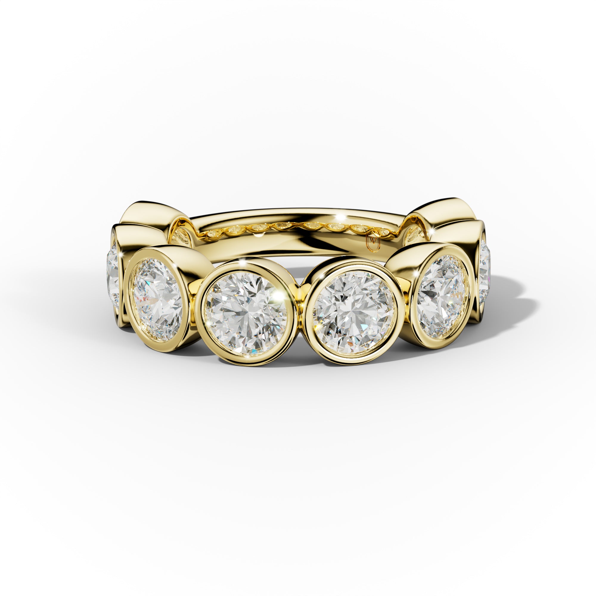 4.0 Carat Bezel Set Round Diamond Anniversary Band