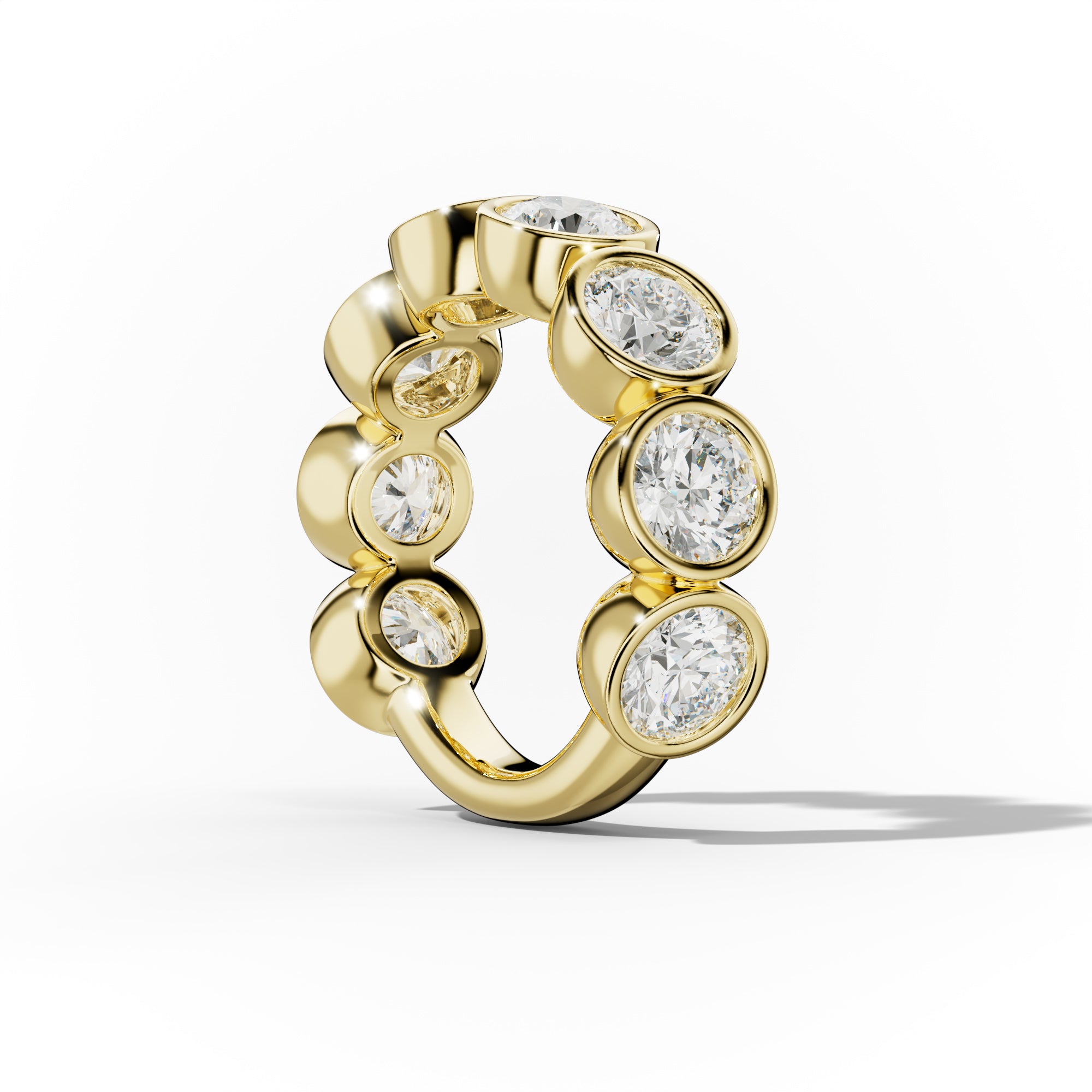 4.0 Carat Bezel Set Round Diamond Anniversary Band