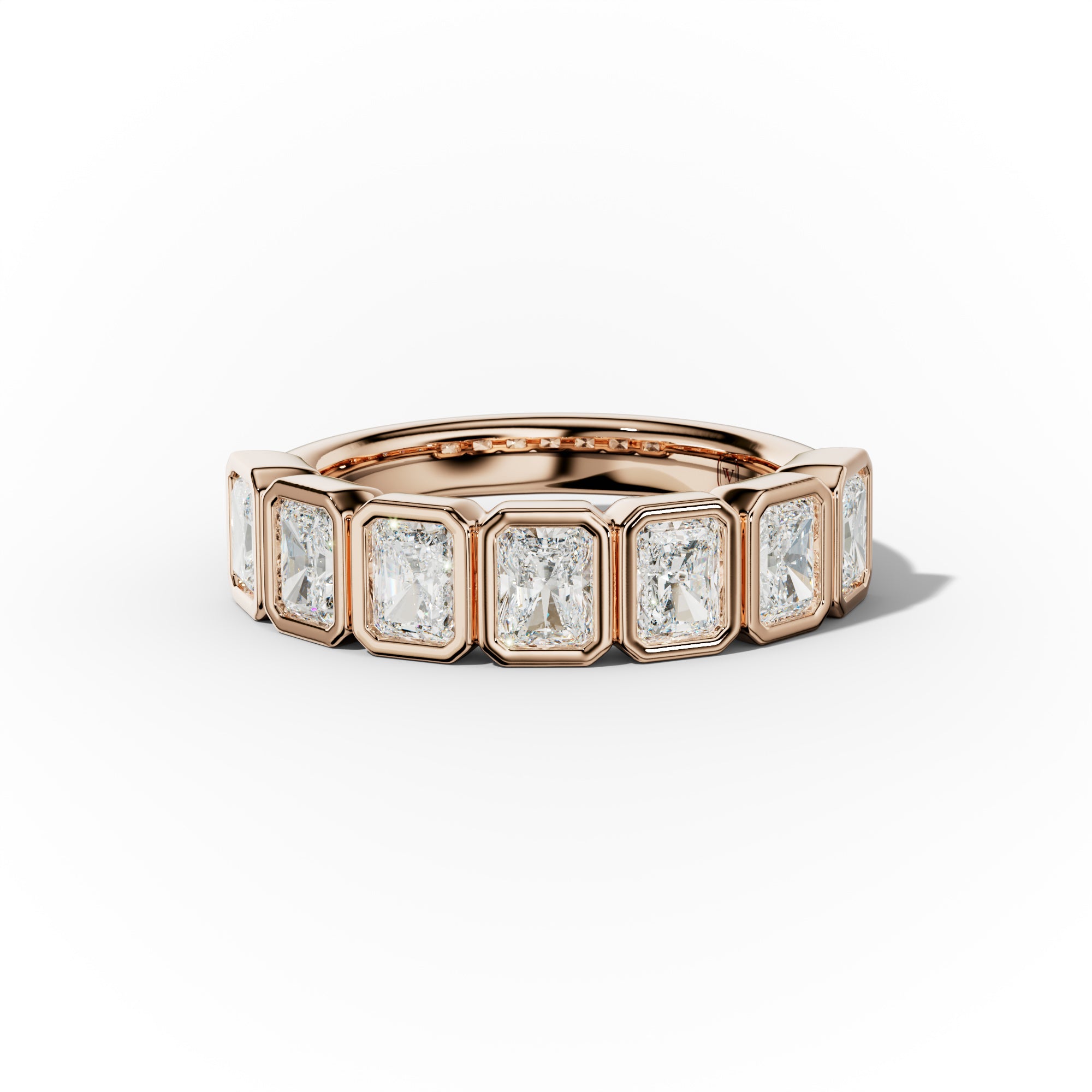 2.0 Carat Bezel Set Radiant Cut Diamond Anniversary Band