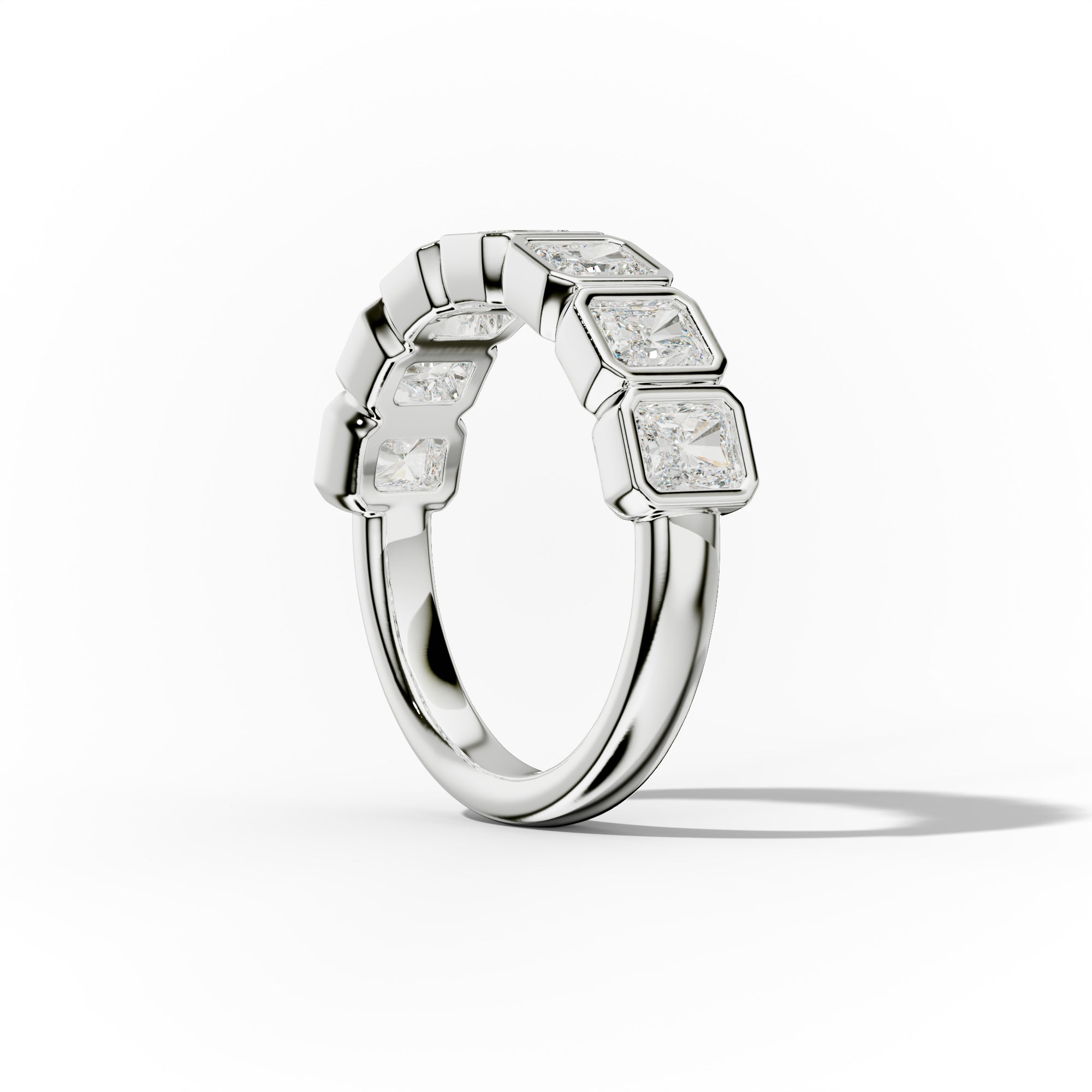 2.0 Carat Bezel Set Radiant Cut Diamond Anniversary Band