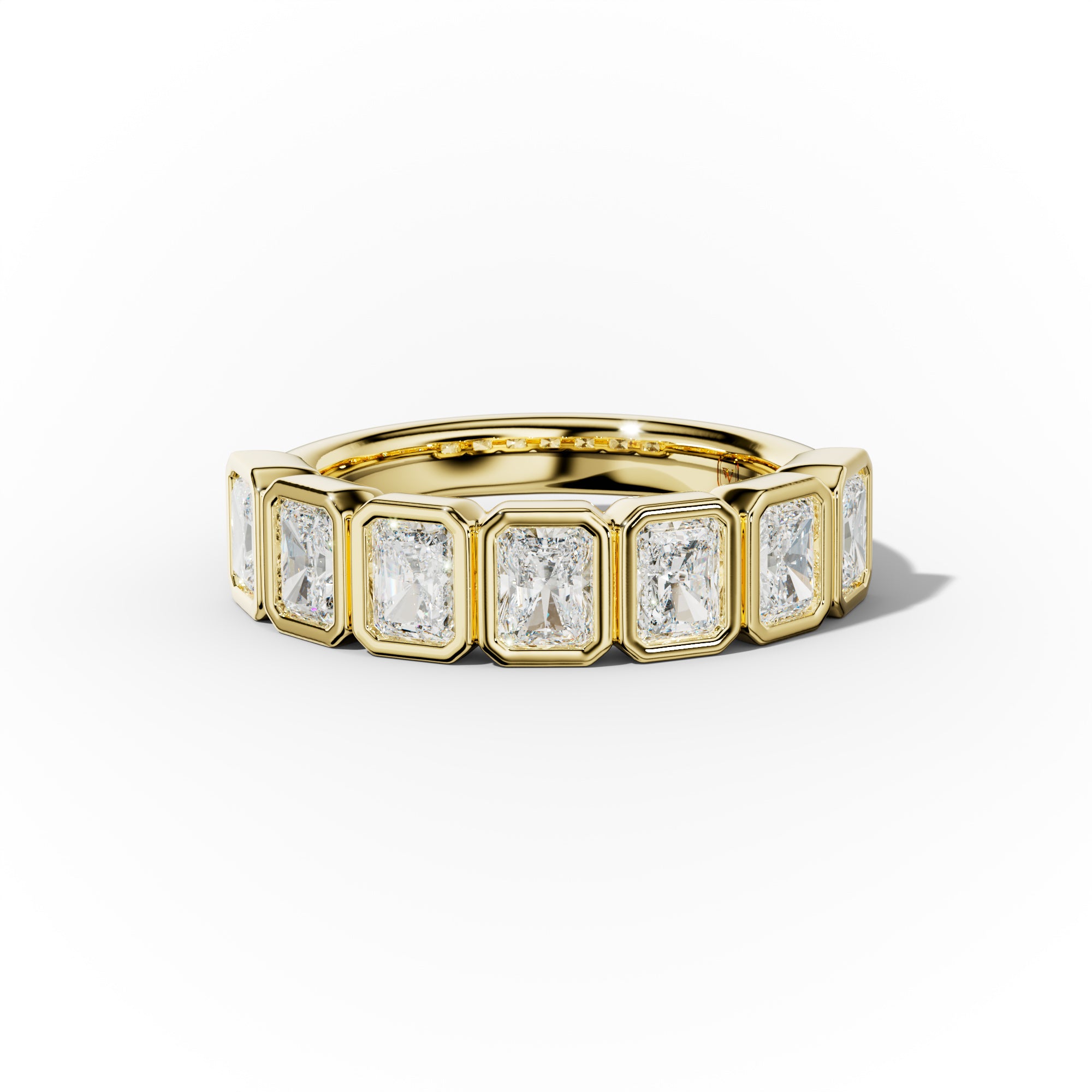 2.0 Carat Bezel Set Radiant Cut Diamond Anniversary Band