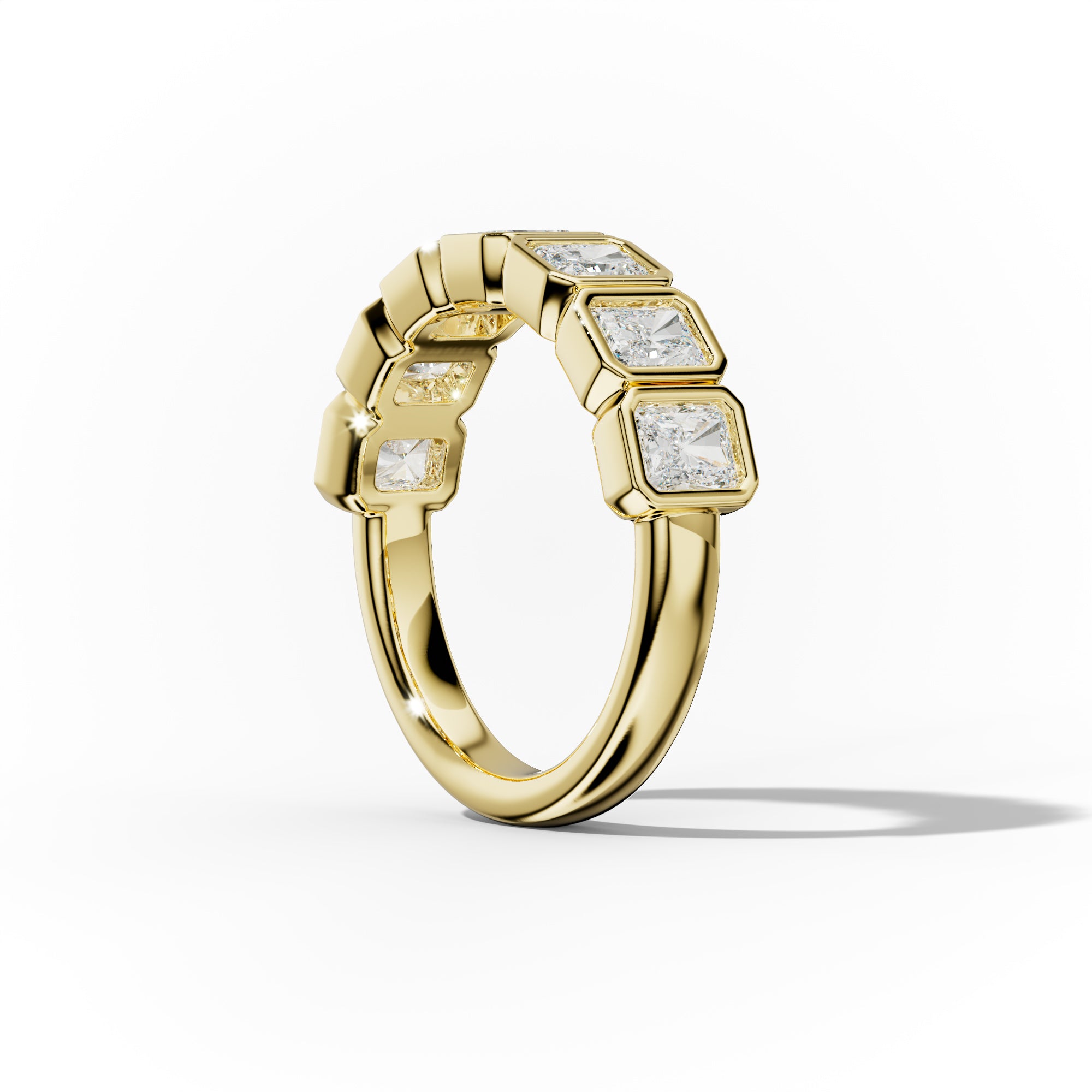 2.0 Carat Bezel Set Radiant Cut Diamond Anniversary Band