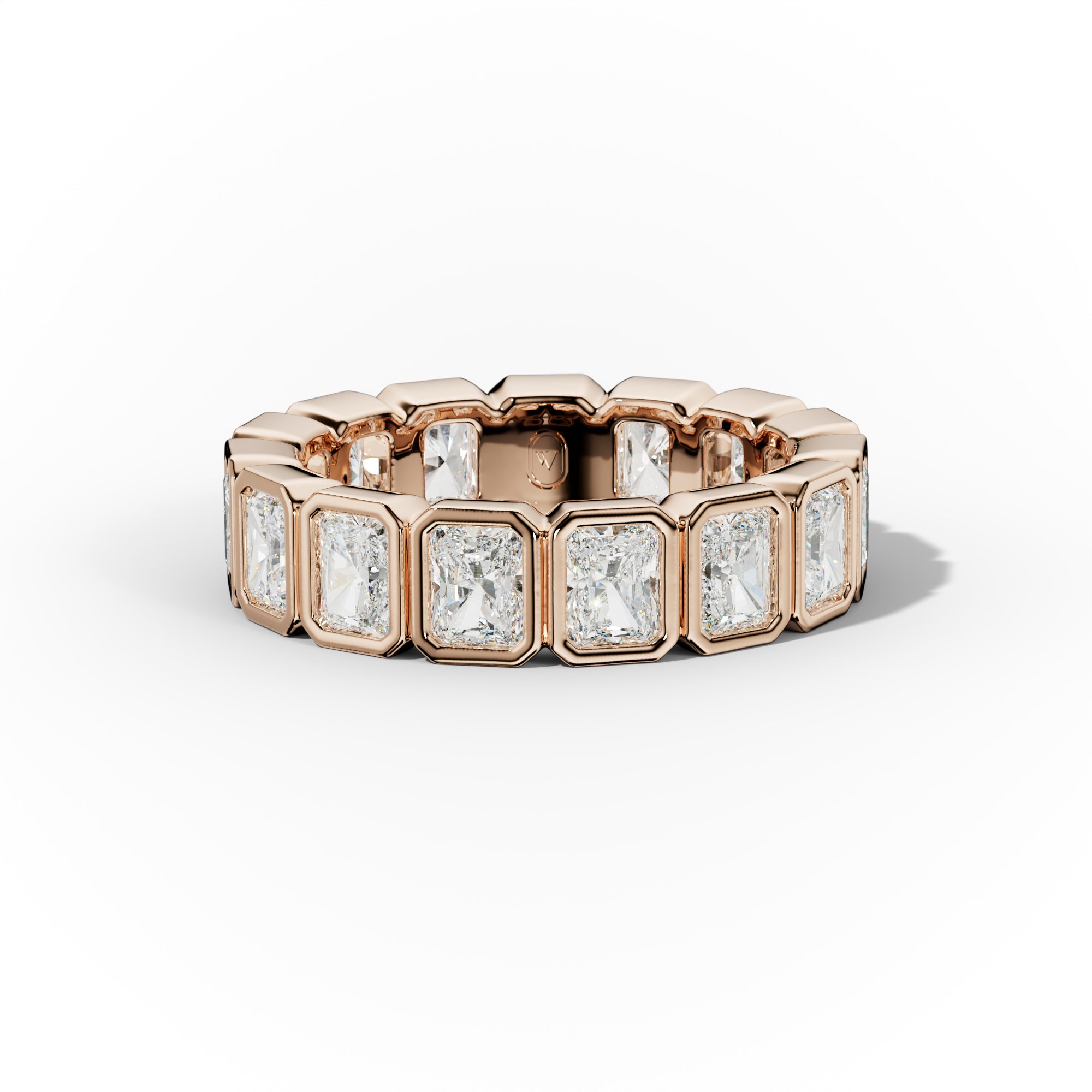 4.0 Carat Bezel Set Radiant Cut Diamond Eternity Band