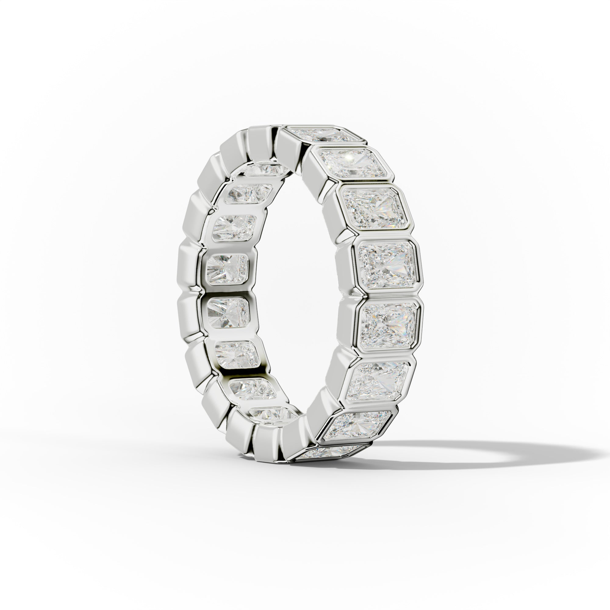 3.0 Carat Bezel Set Radiant Cut Diamond Eternity Band