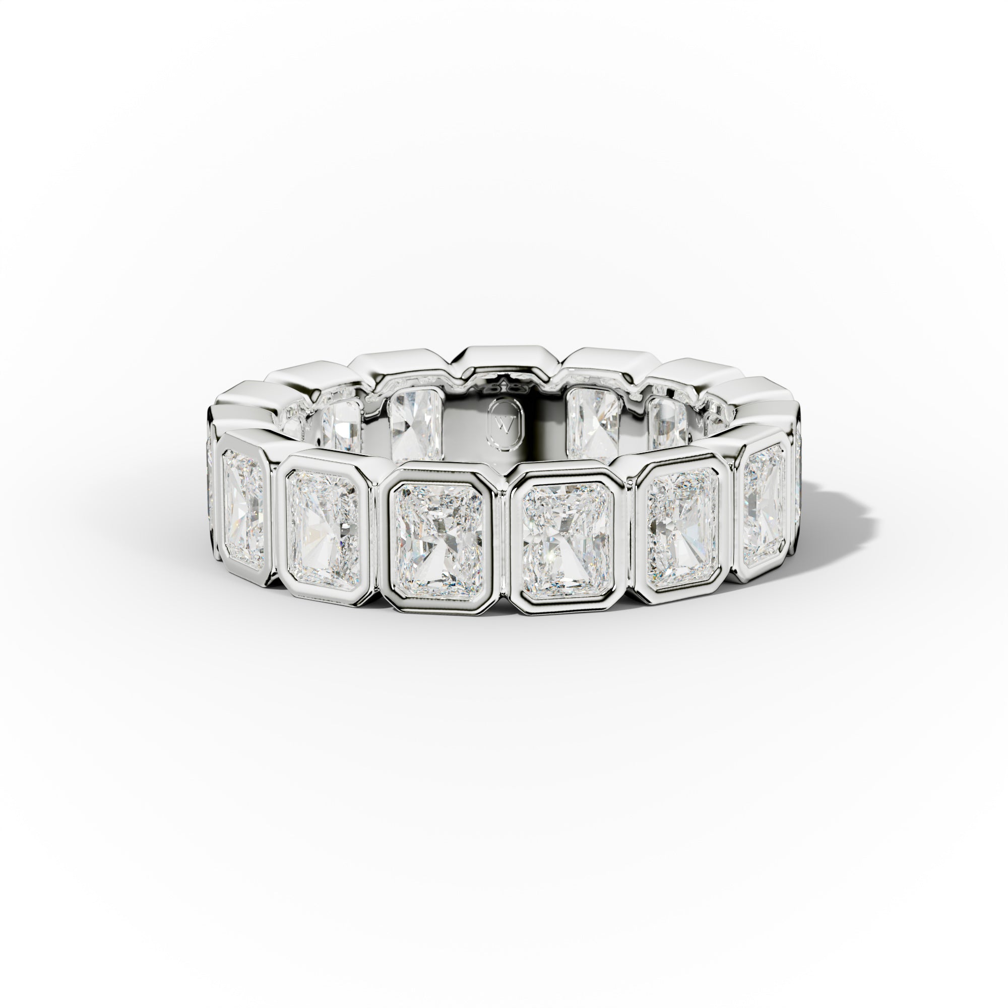 4.0 Carat Bezel Set Radiant Cut Diamond Eternity Band