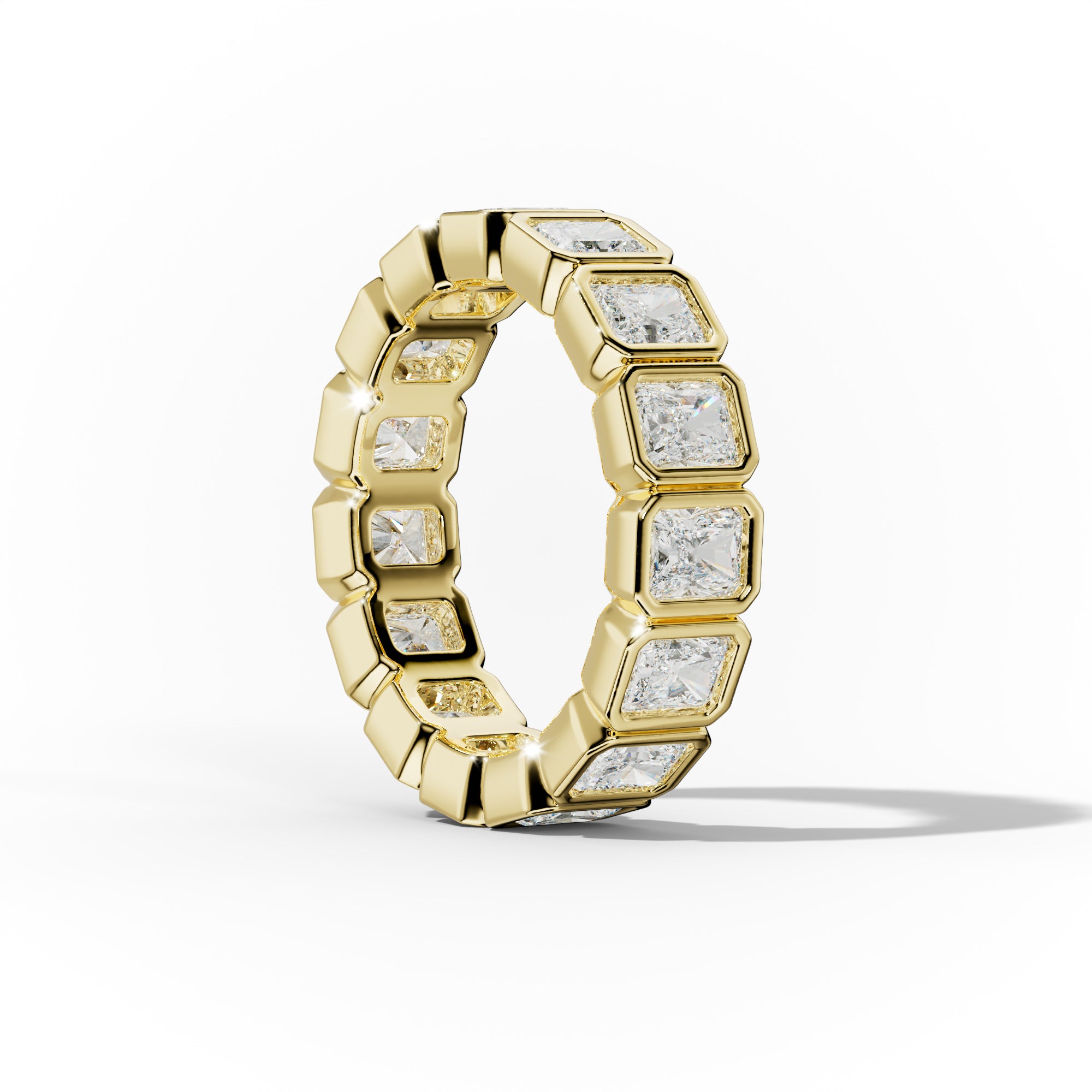 4.0 Carat Bezel Set Radiant Cut Diamond Eternity Band
