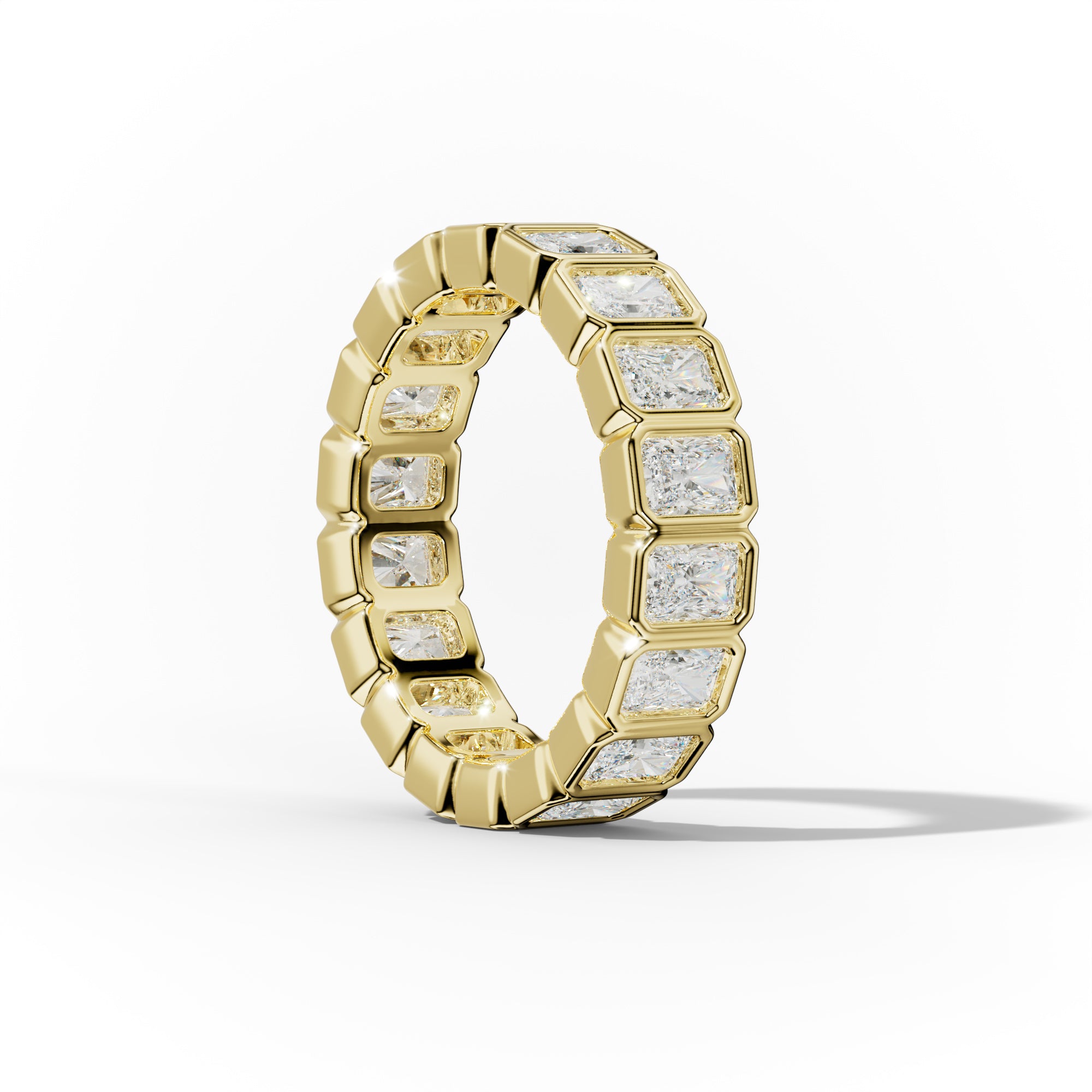 3.0 Carat Bezel Set Radiant Cut Diamond Eternity Band