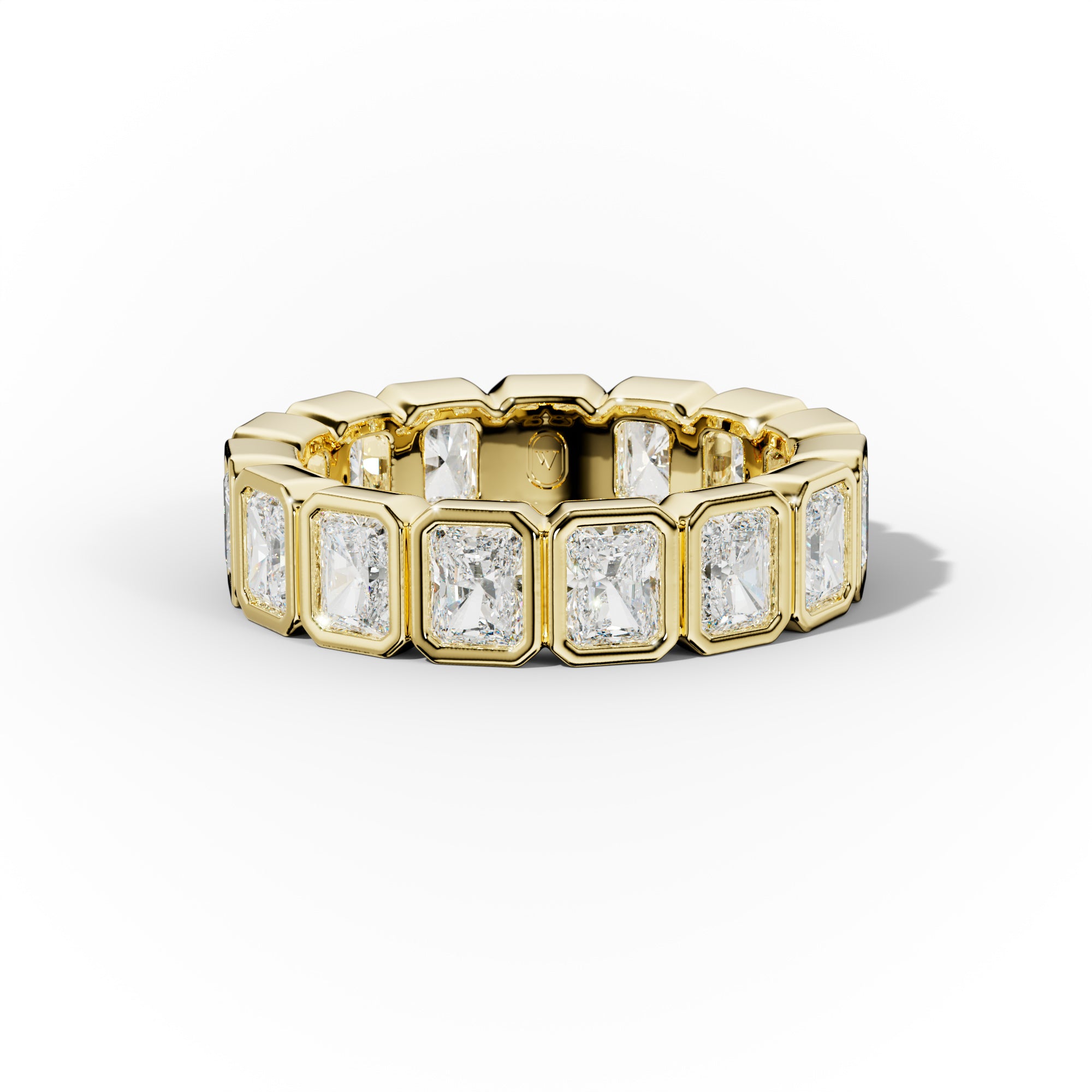 4.0 Carat Bezel Set Radiant Cut Diamond Eternity Band
