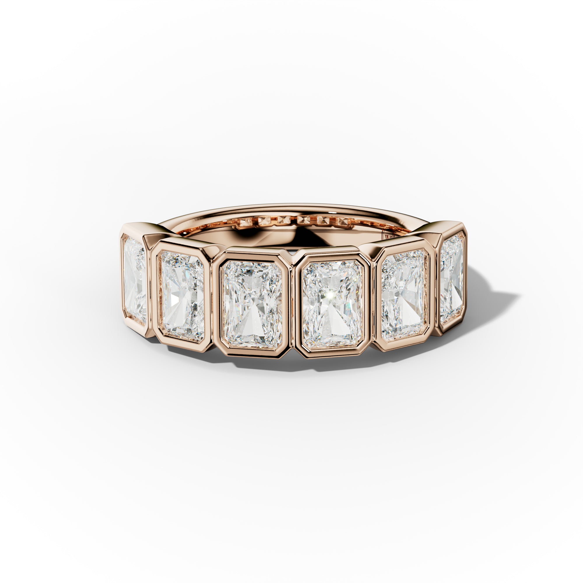 3.0 Carat Bezel Set Radiant Cut Diamond Anniversary Band