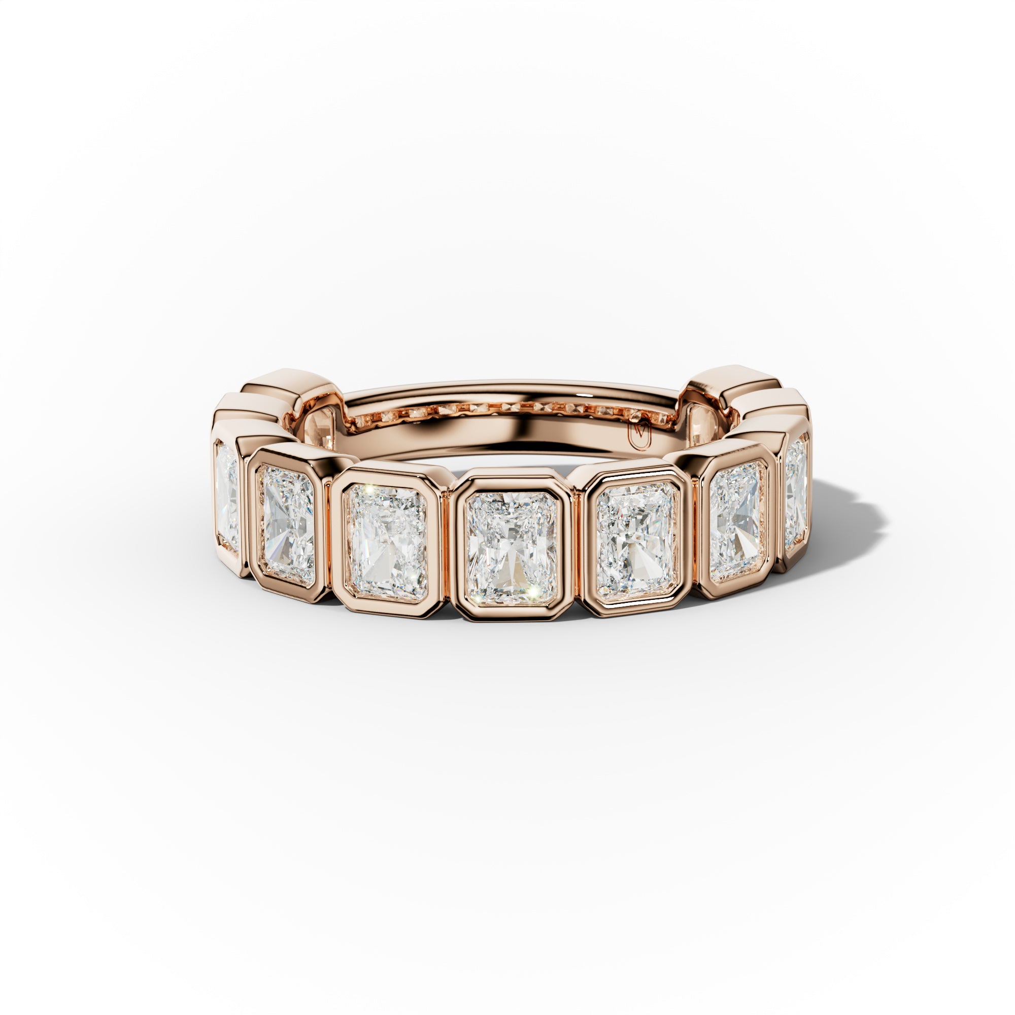 3.0 Carat Bezel Set Radiant Cut Diamond Anniversary Band