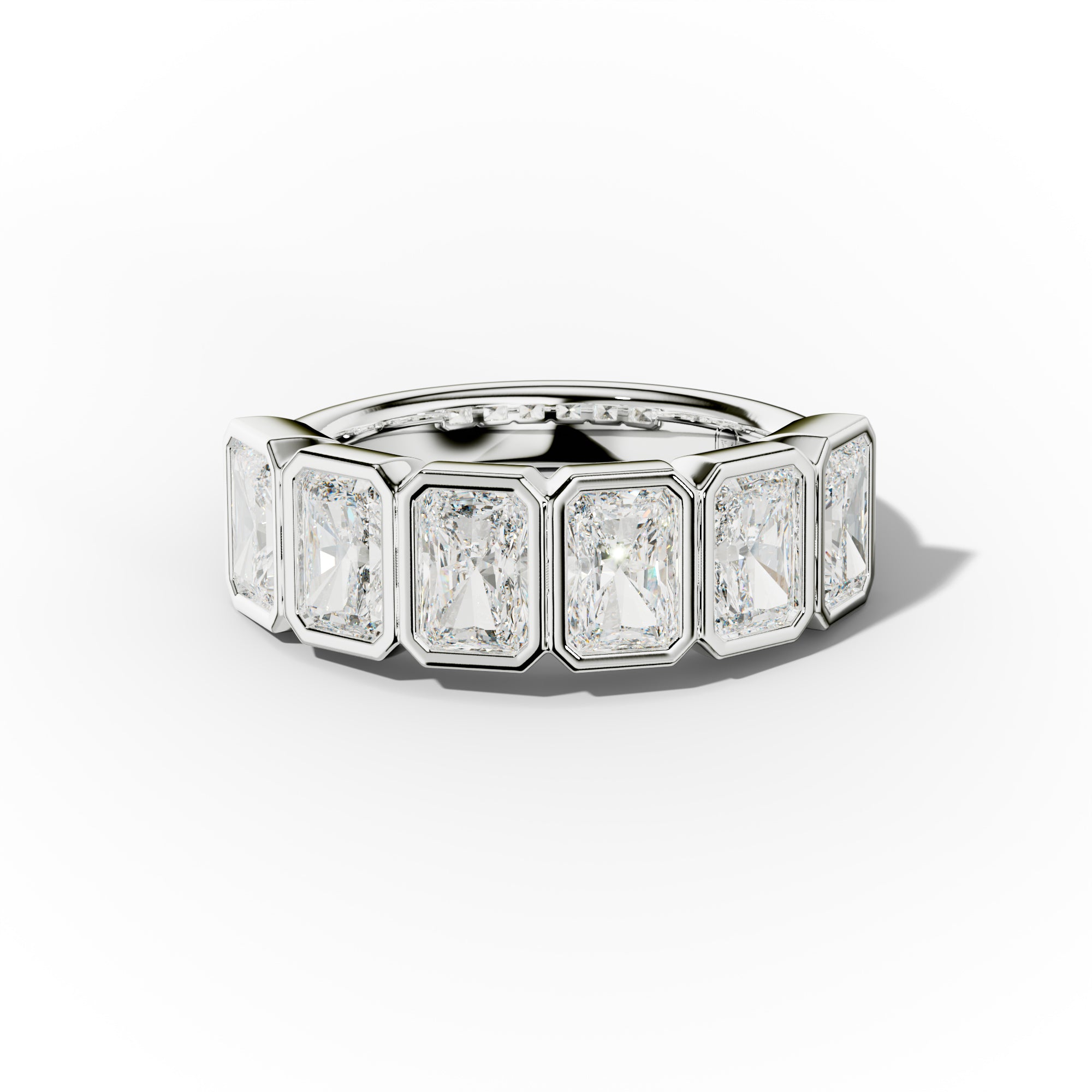 3.0 Carat Bezel Set Radiant Cut Diamond Anniversary Band