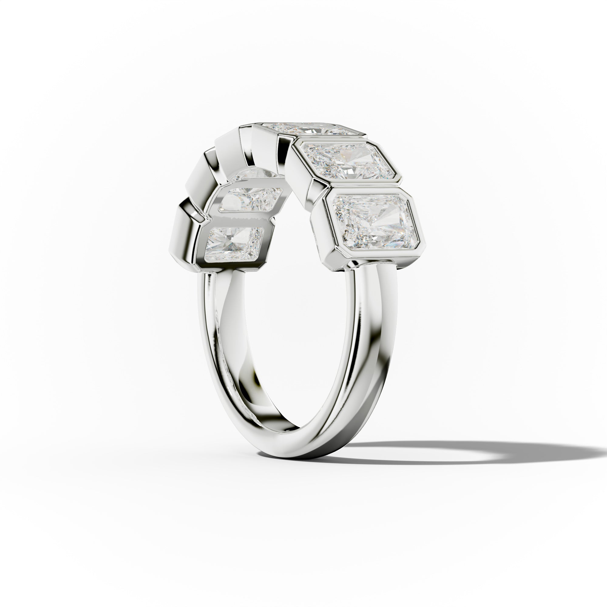 3.0 Carat Bezel Set Radiant Cut Diamond Anniversary Band