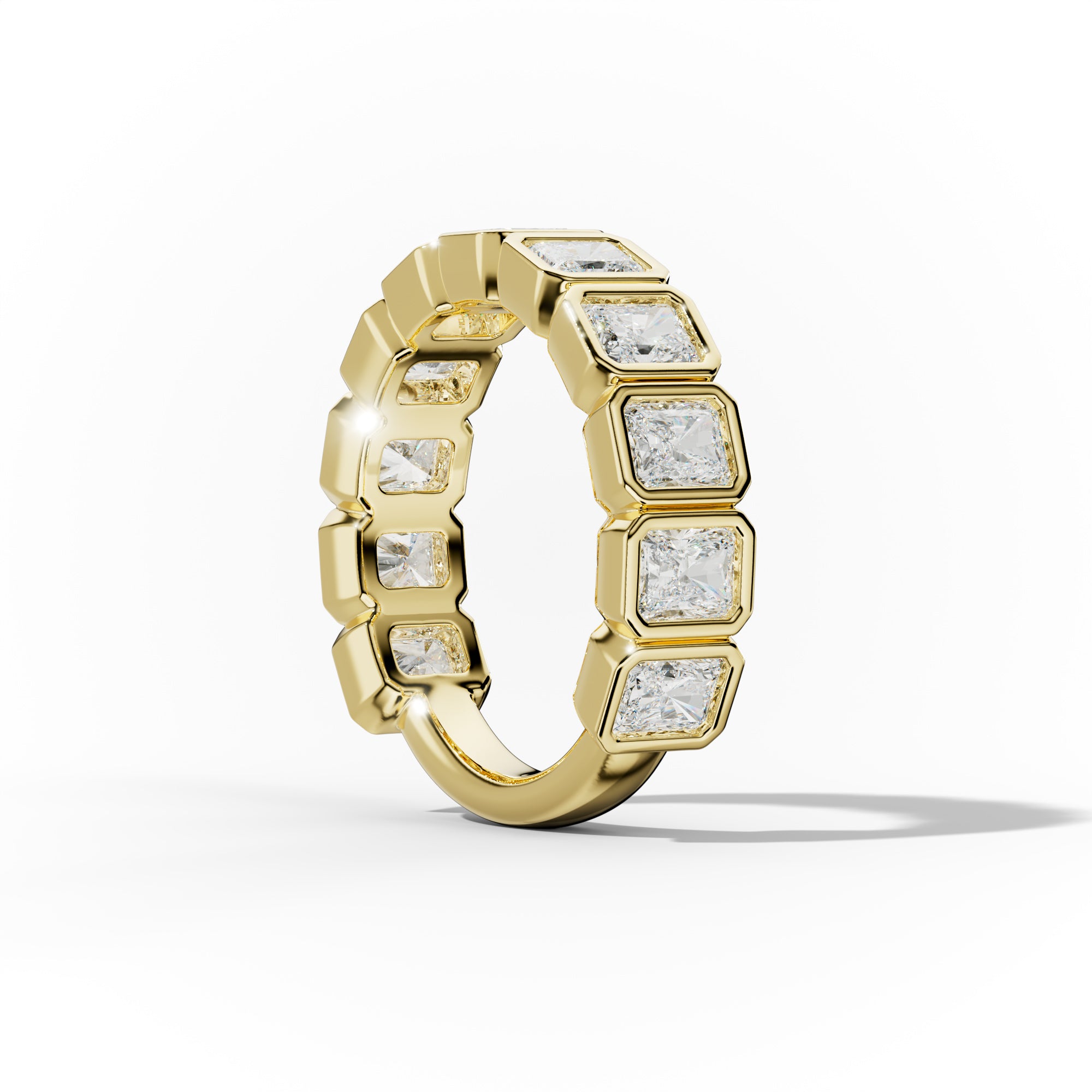 3.0 Carat Bezel Set Radiant Cut Diamond Anniversary Band