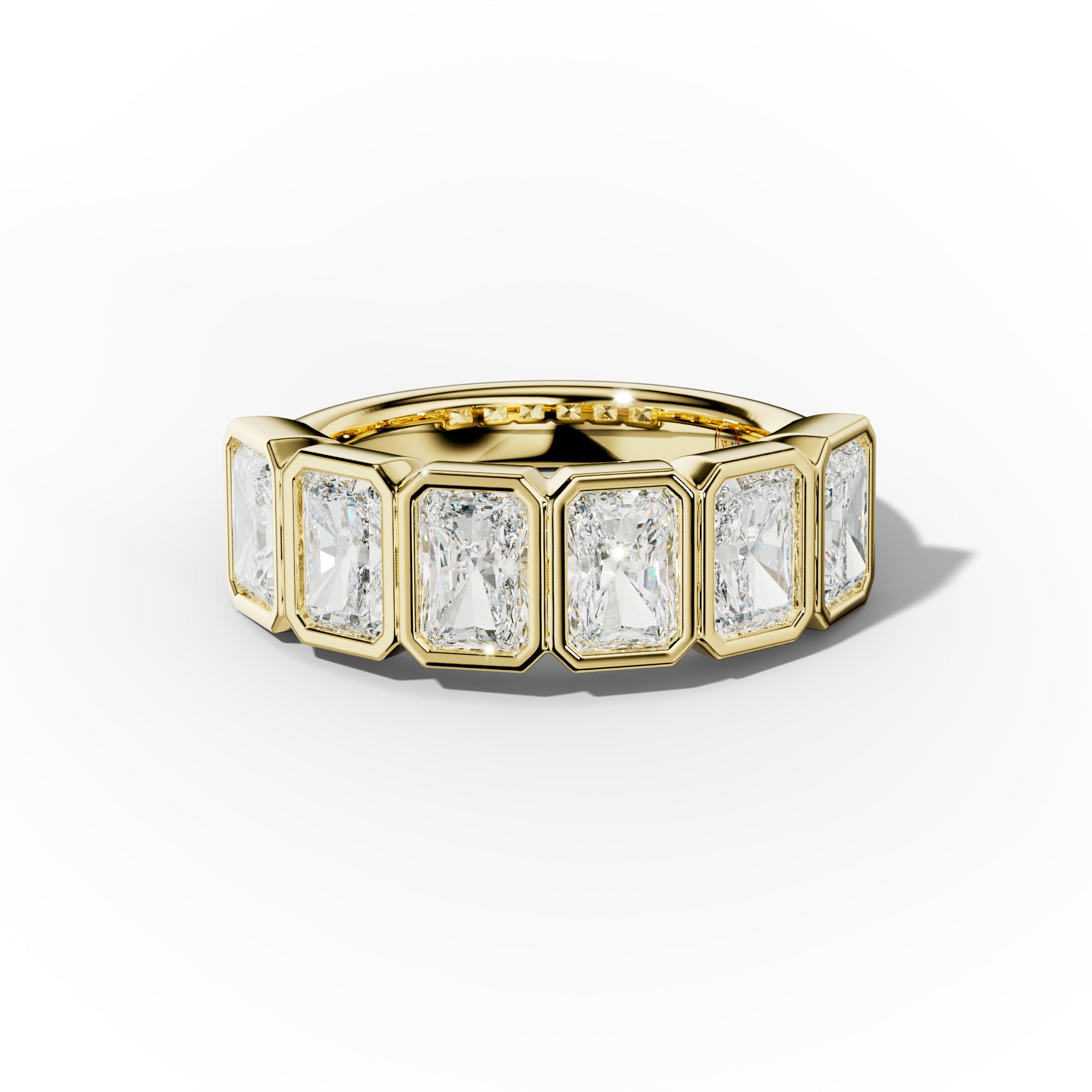 3.0 Carat Bezel Set Radiant Cut Diamond Anniversary Band