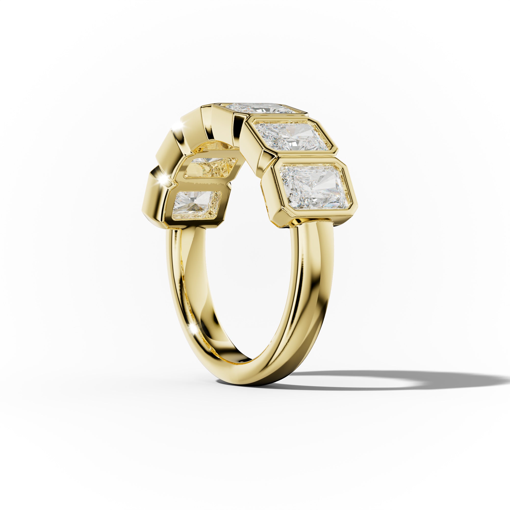 3.0 Carat Bezel Set Radiant Cut Diamond Anniversary Band