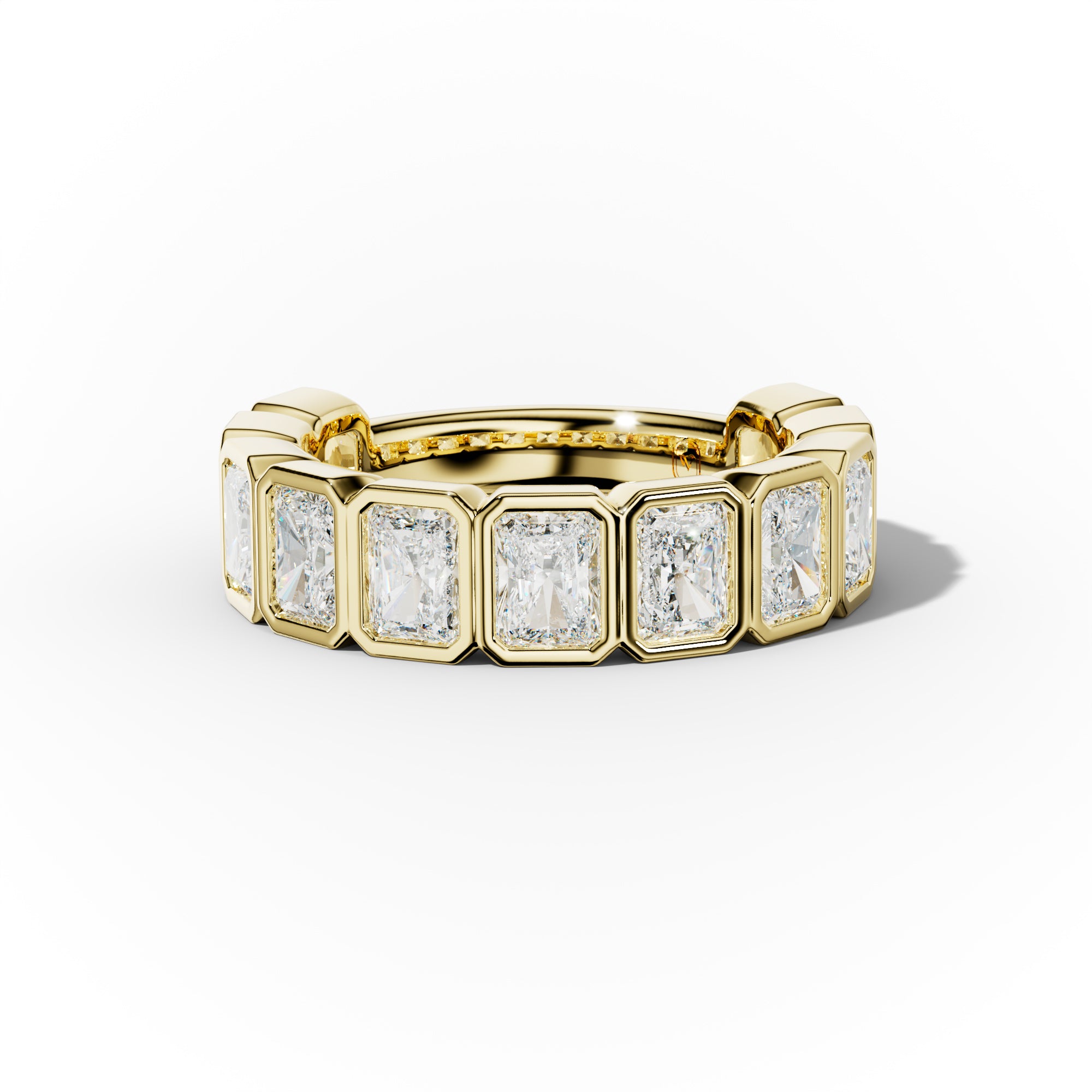 4.0 Carat Bezel Set Radiant Cut Diamond Anniversary Band