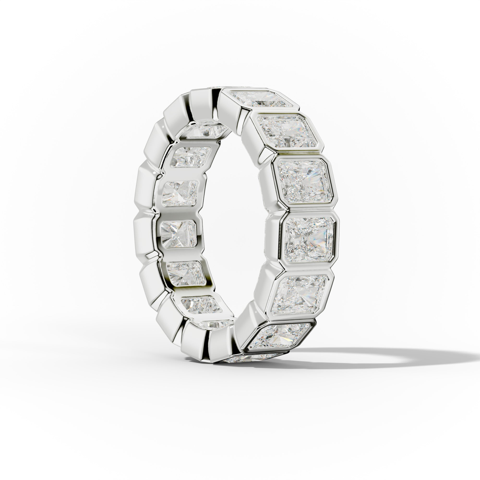5.0 Carat Bezel Set Radiant Cut Diamond Eternity Band