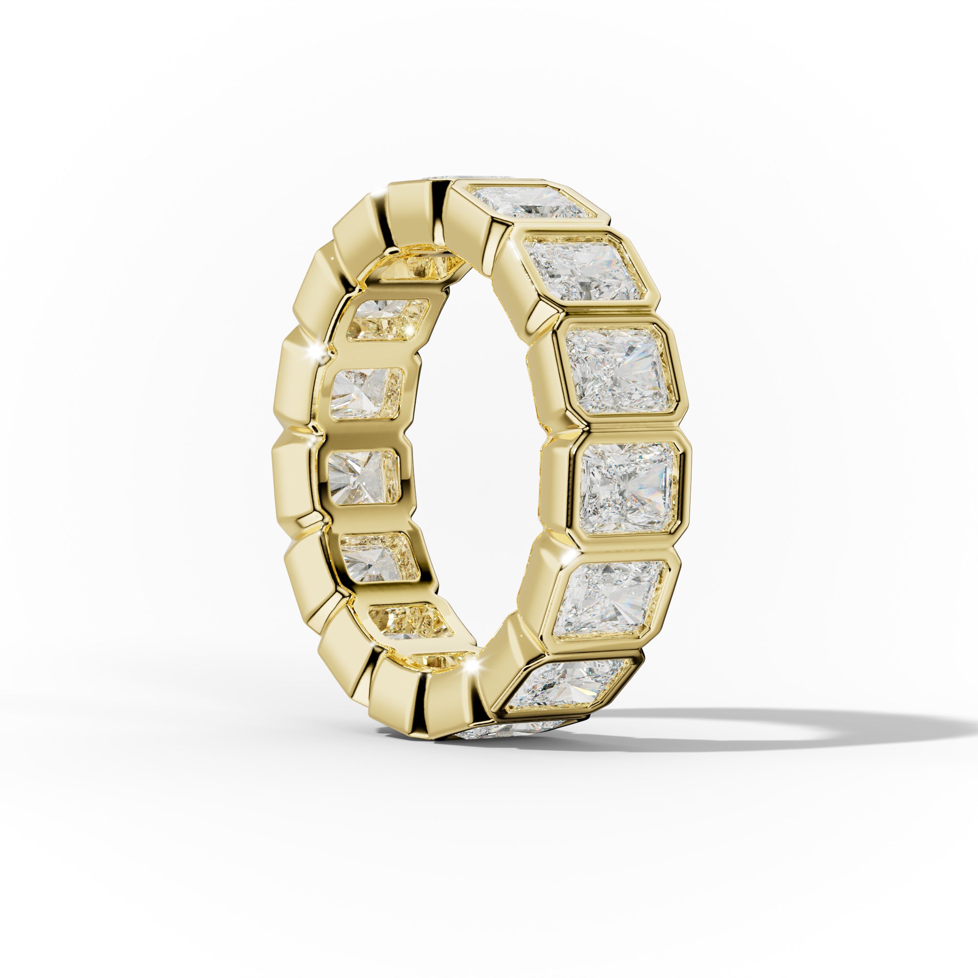 5.0 Carat Bezel Set Radiant Cut Diamond Eternity Band