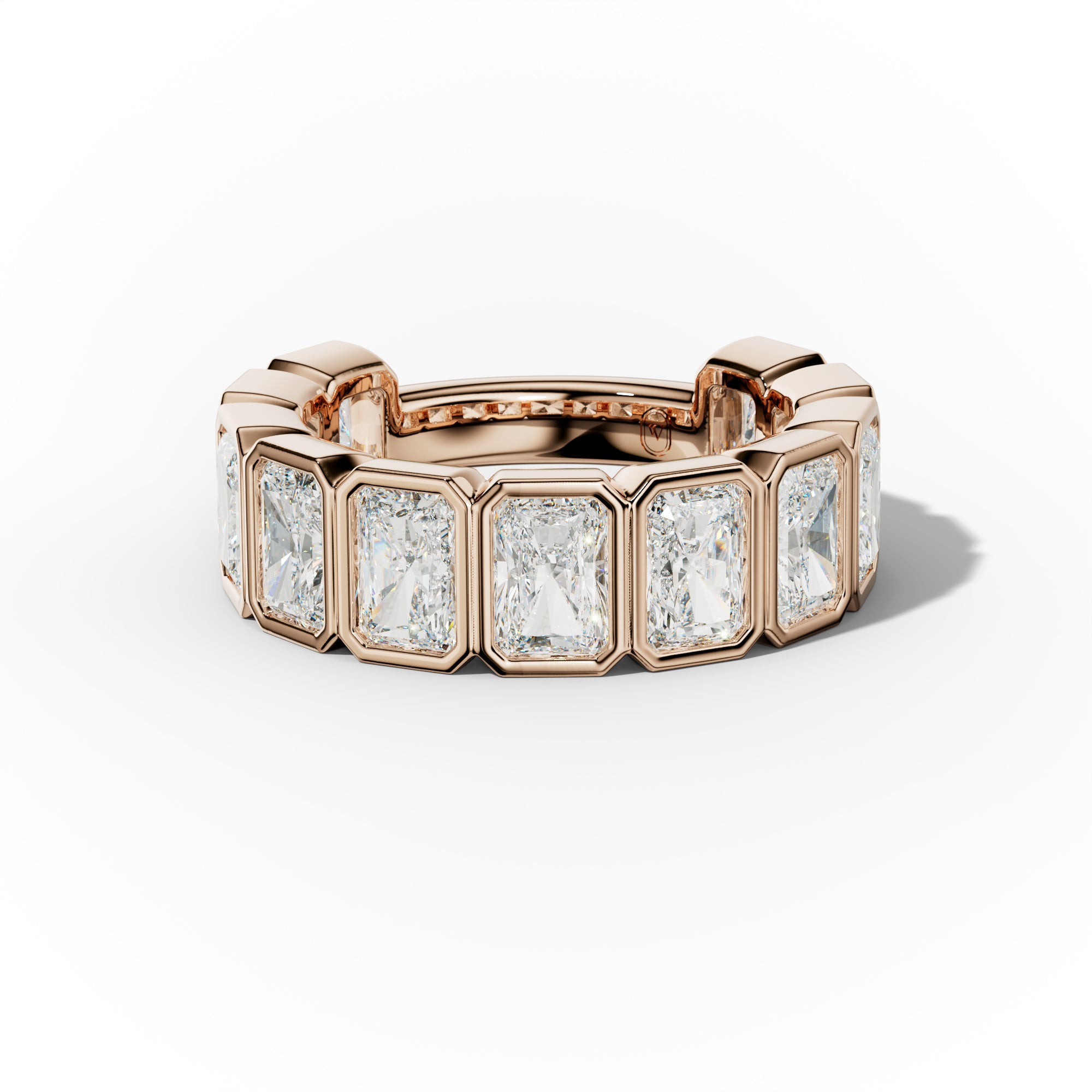 6.0 Carat Bezel Set Radiant Cut Diamond Anniversary Band