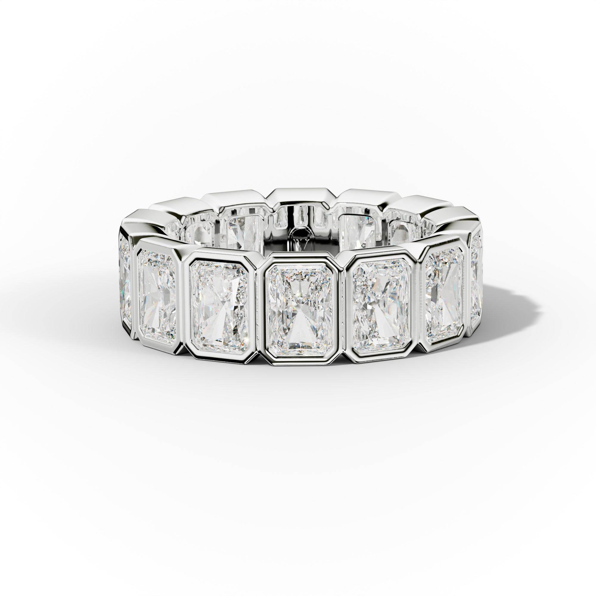 7.0 Carat Bezel Set Radiant Cut Diamond Eternity Band
