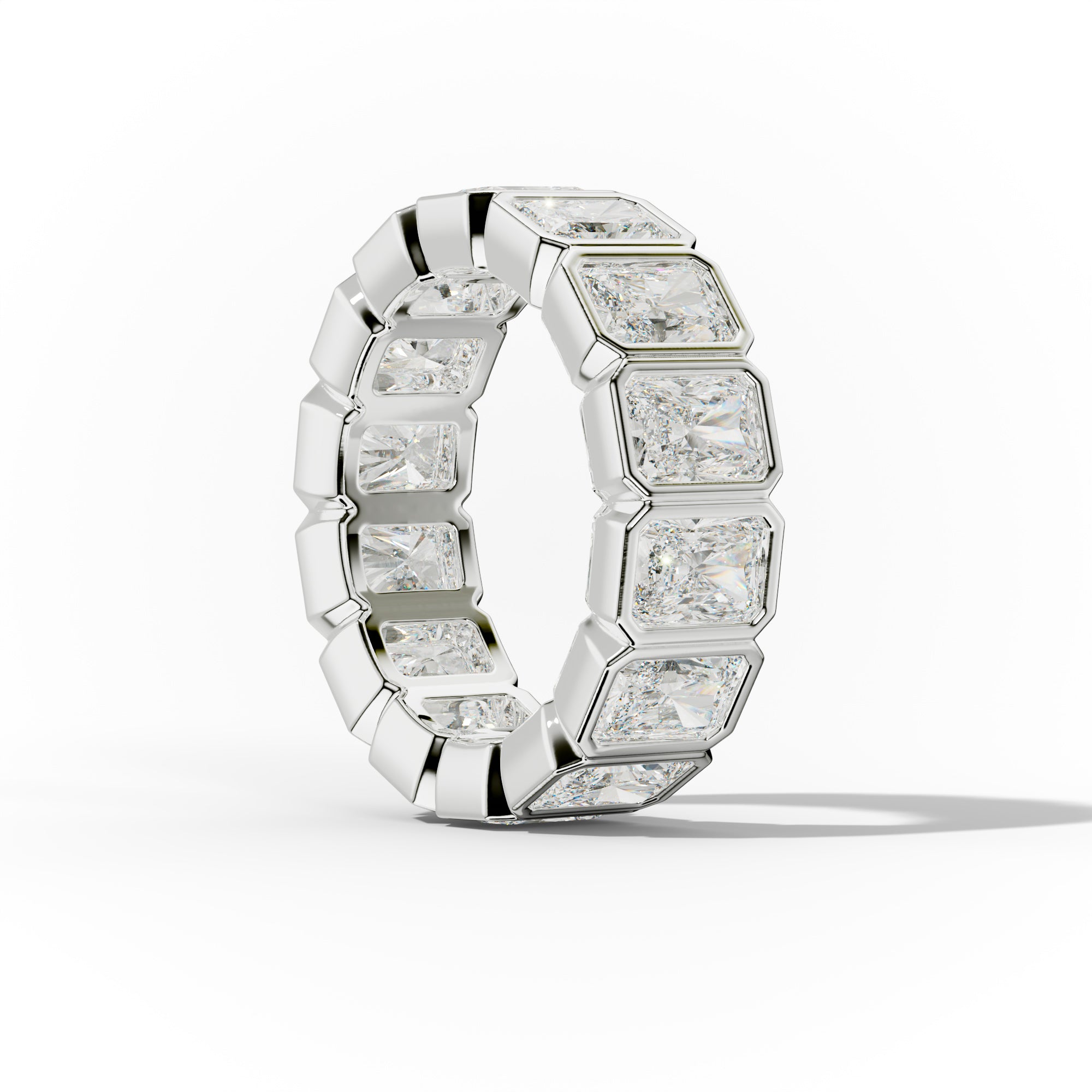 7.0 Carat Bezel Set Radiant Cut Diamond Eternity Band