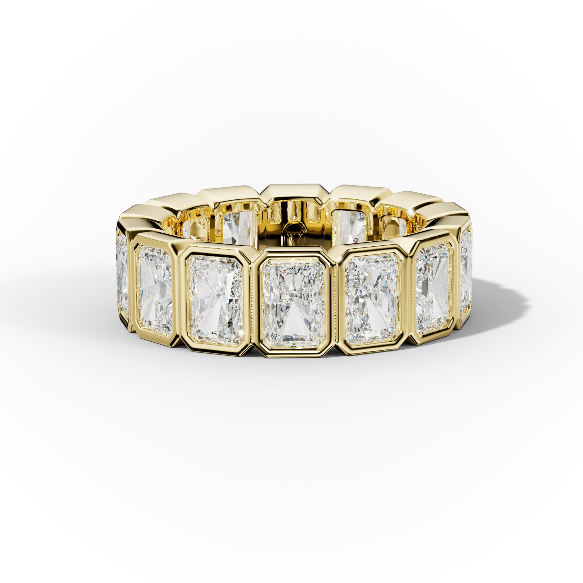 7.0 Carat Bezel Set Radiant Cut Diamond Eternity Band