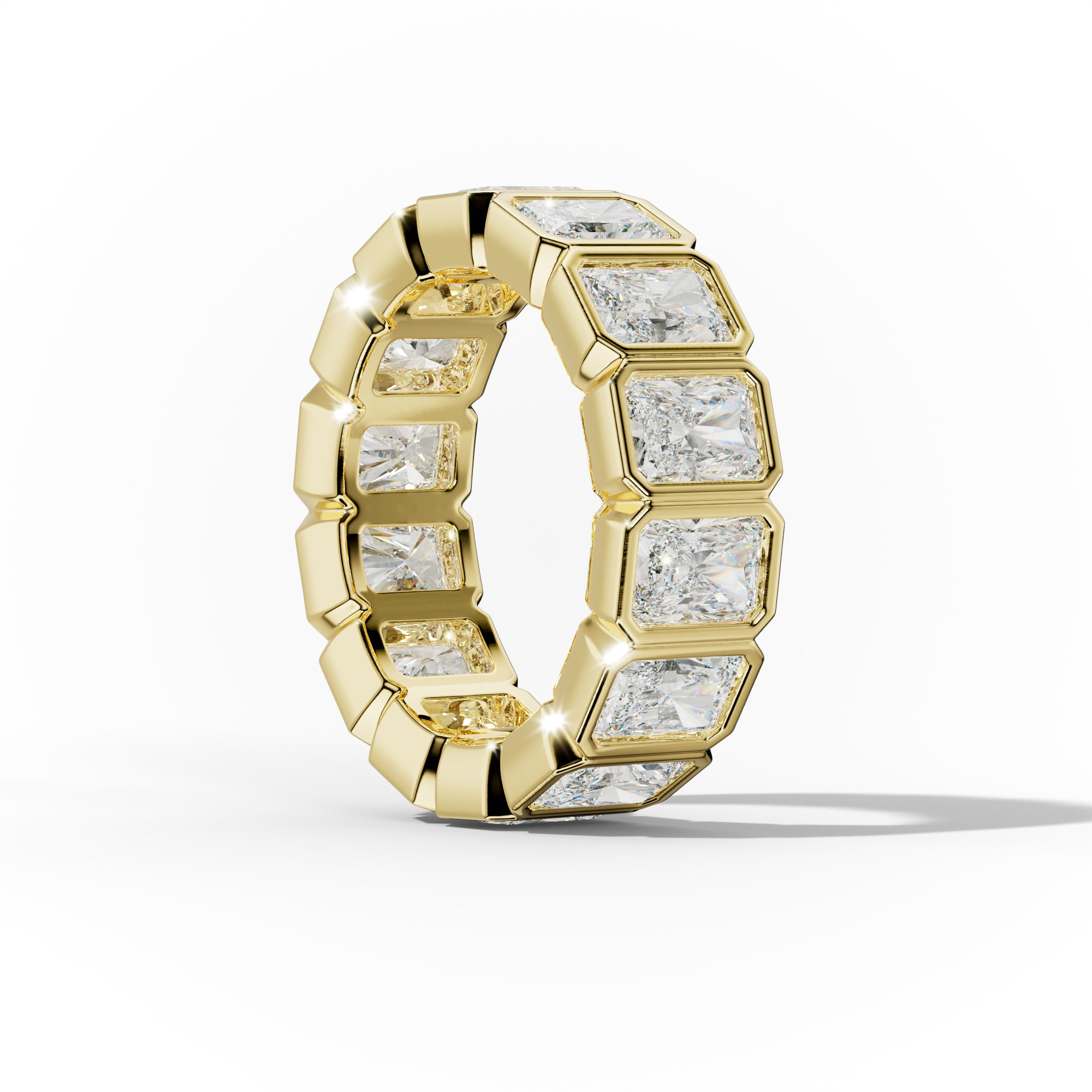 7.0 Carat Bezel Set Radiant Cut Diamond Eternity Band