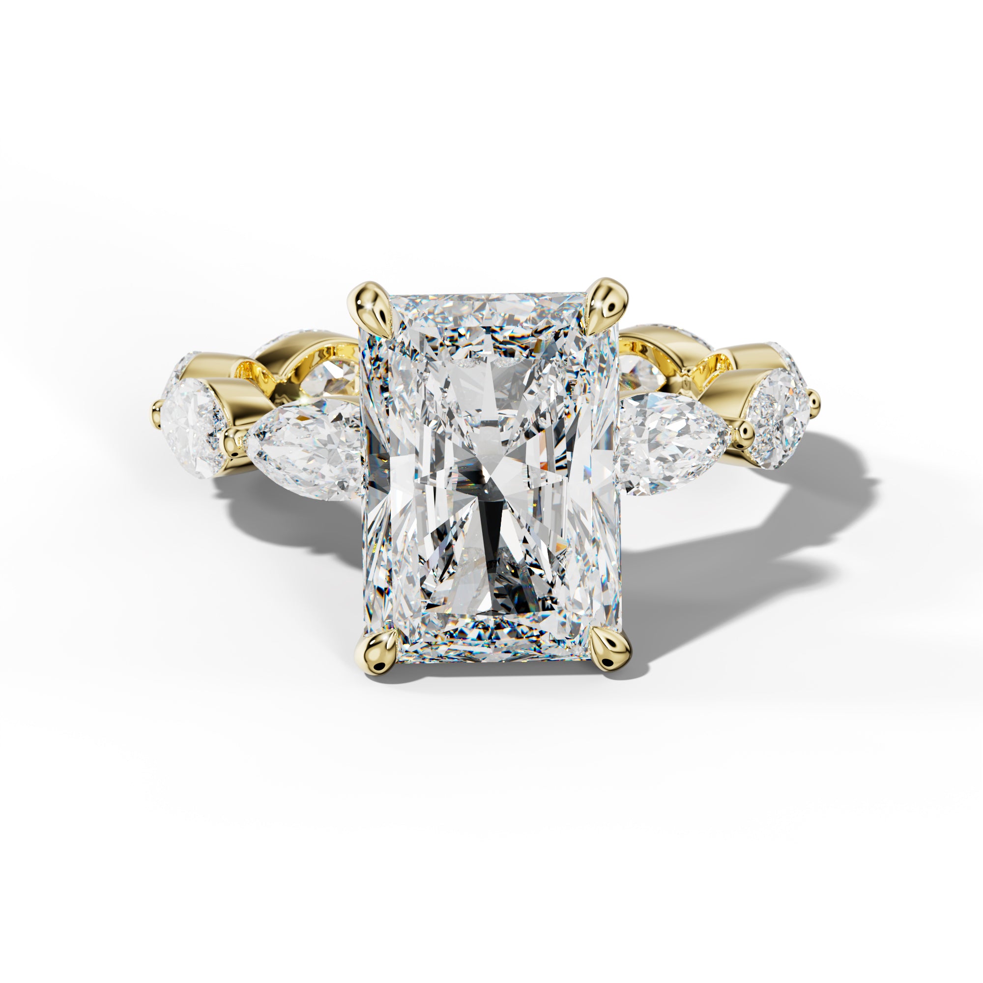 Maria Radiant Diamond Engagement Ring With East West Marquise Side Stones