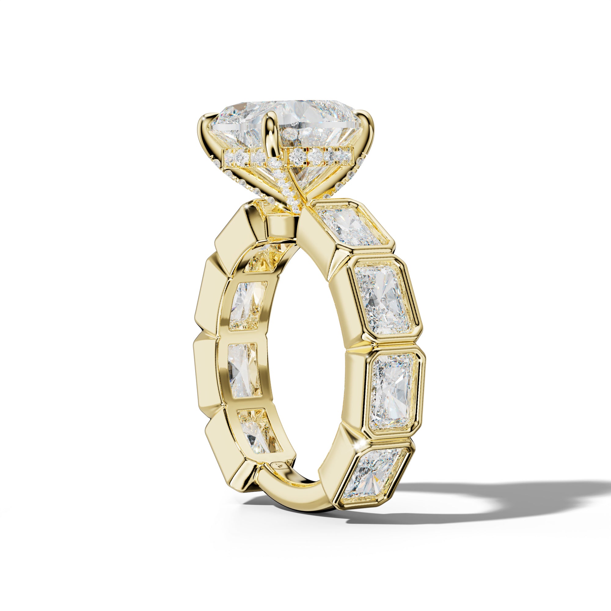 Sloane Heart Diamond Engagement Ring With East West Radiant Side Stones