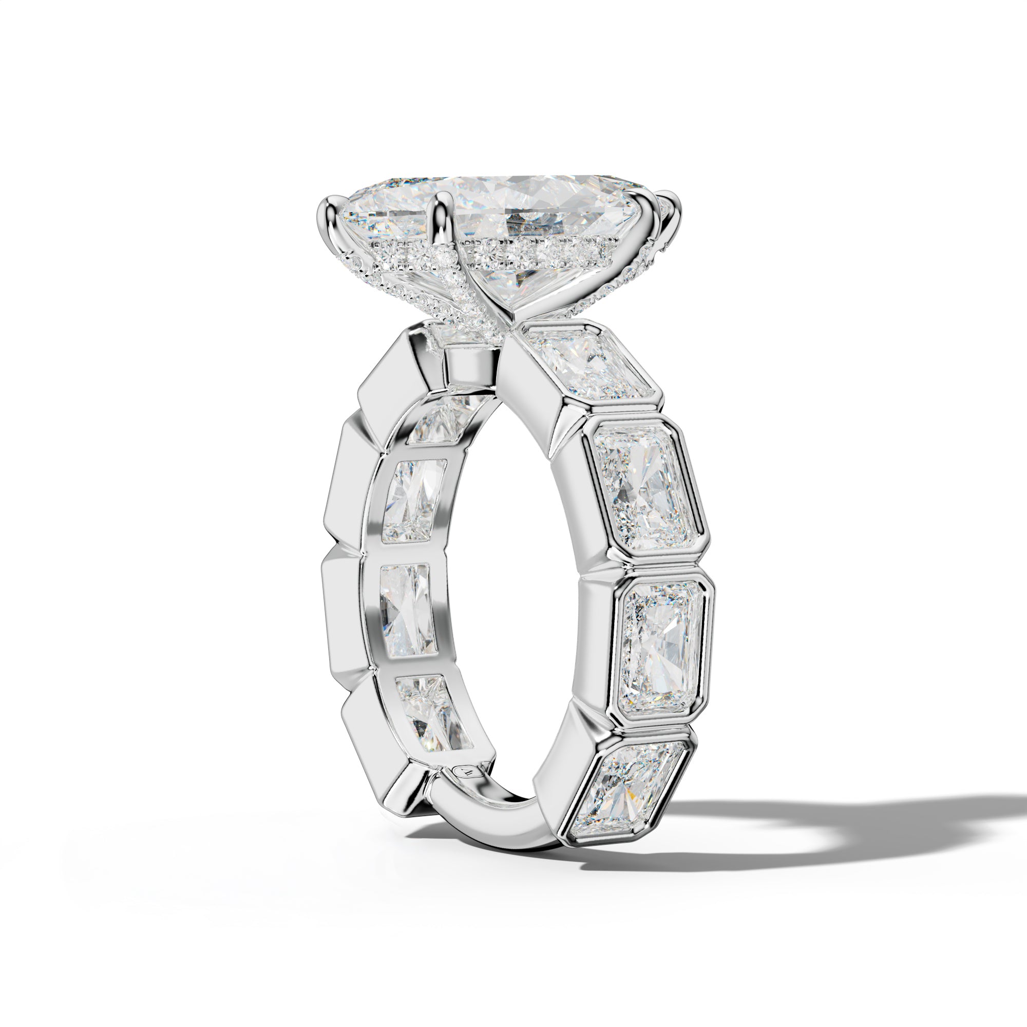 Sloane Marquise Diamond Engagement Ring With East West Radiant Side Stones