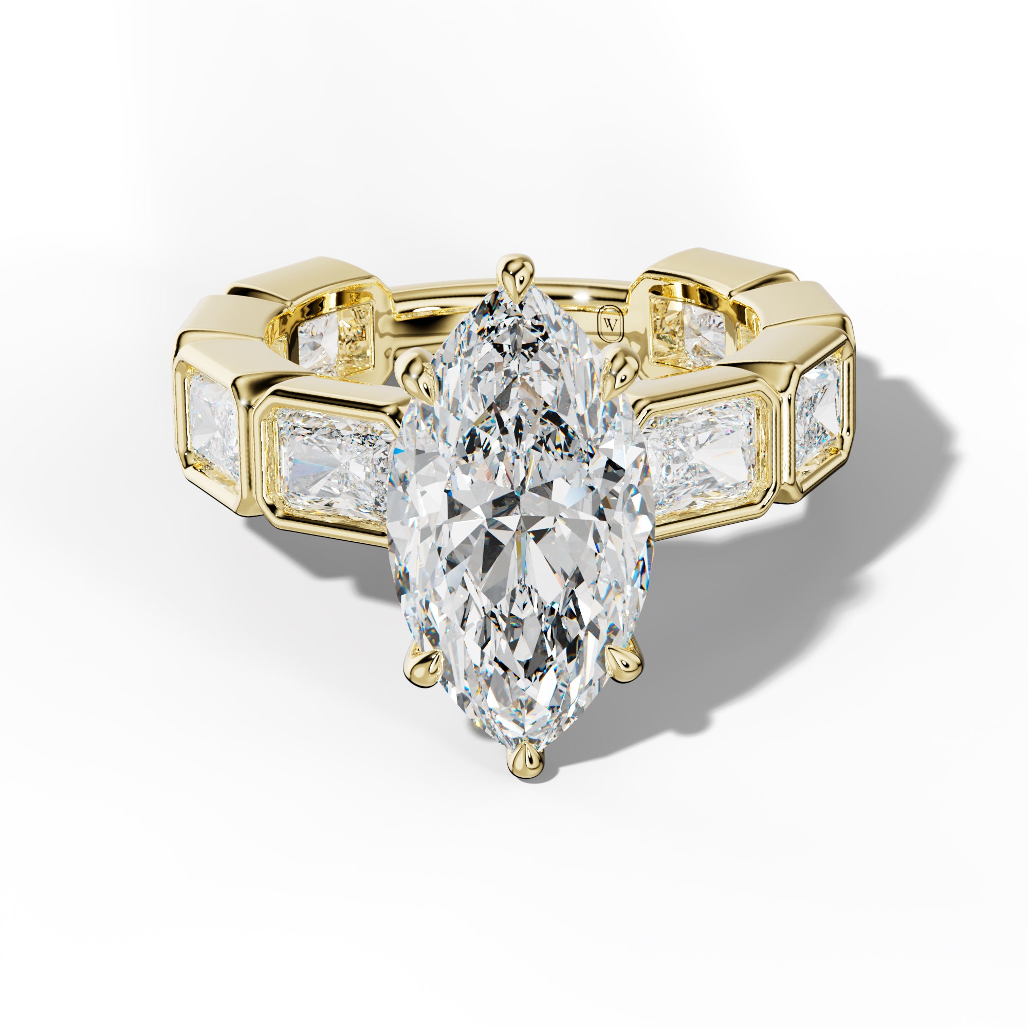 Sloane Marquise Diamond Engagement Ring With East West Radiant Side Stones