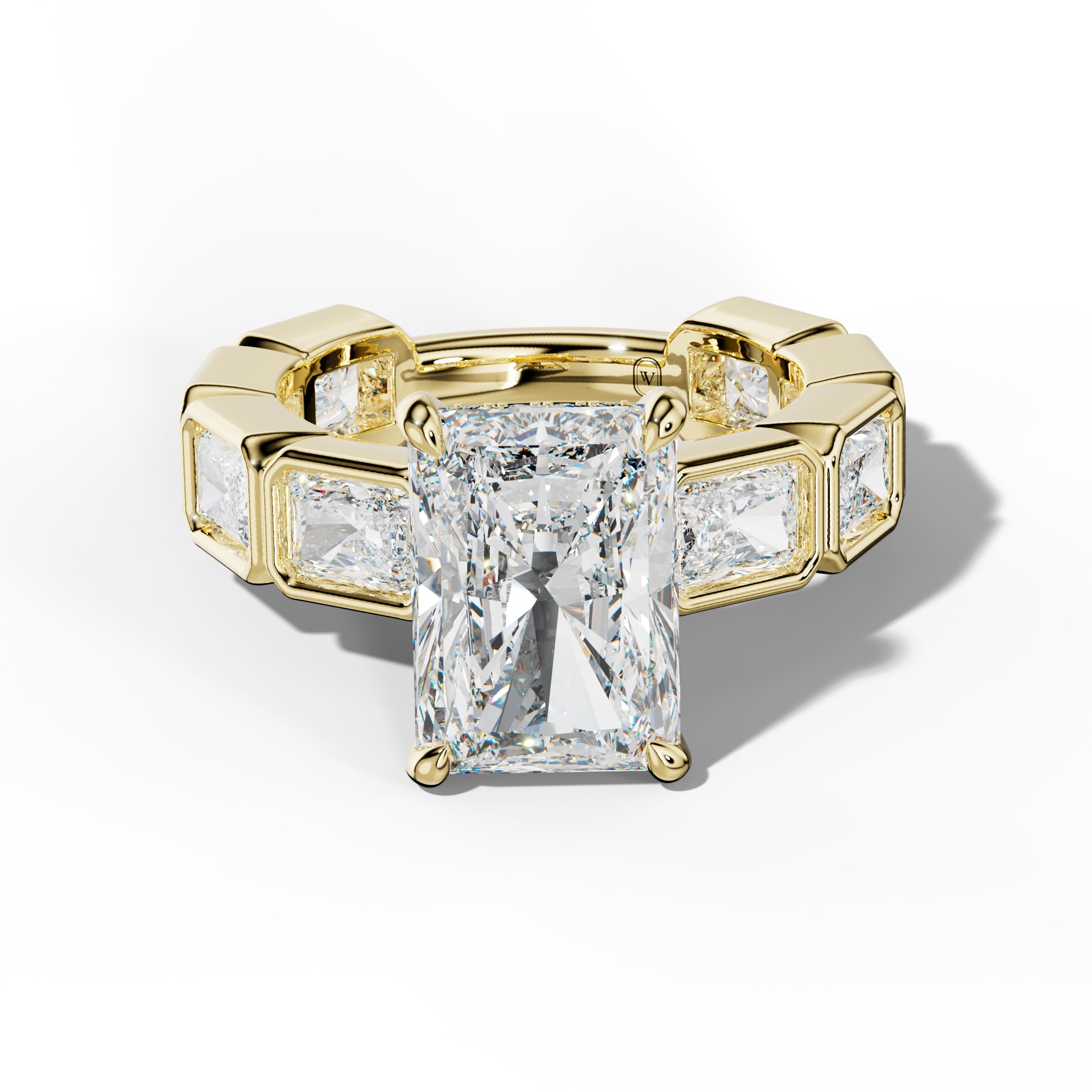 Sloane Radiant Diamond Engagement Ring With East West Radiant Side Stones