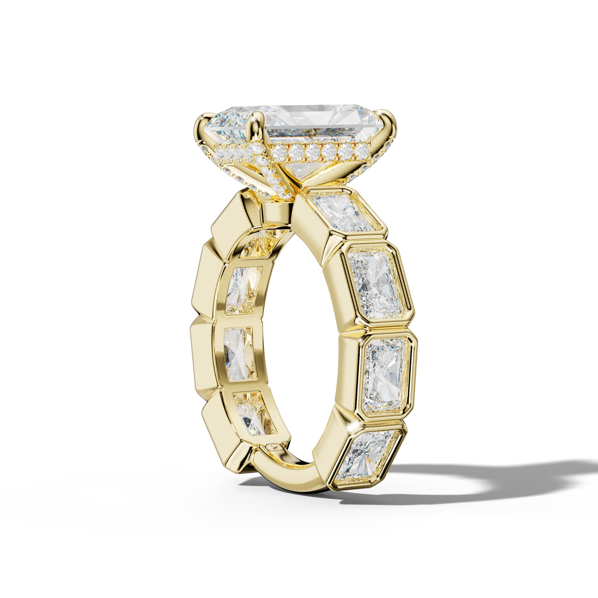 Sloane Radiant Diamond Engagement Ring With East West Radiant Side Stones