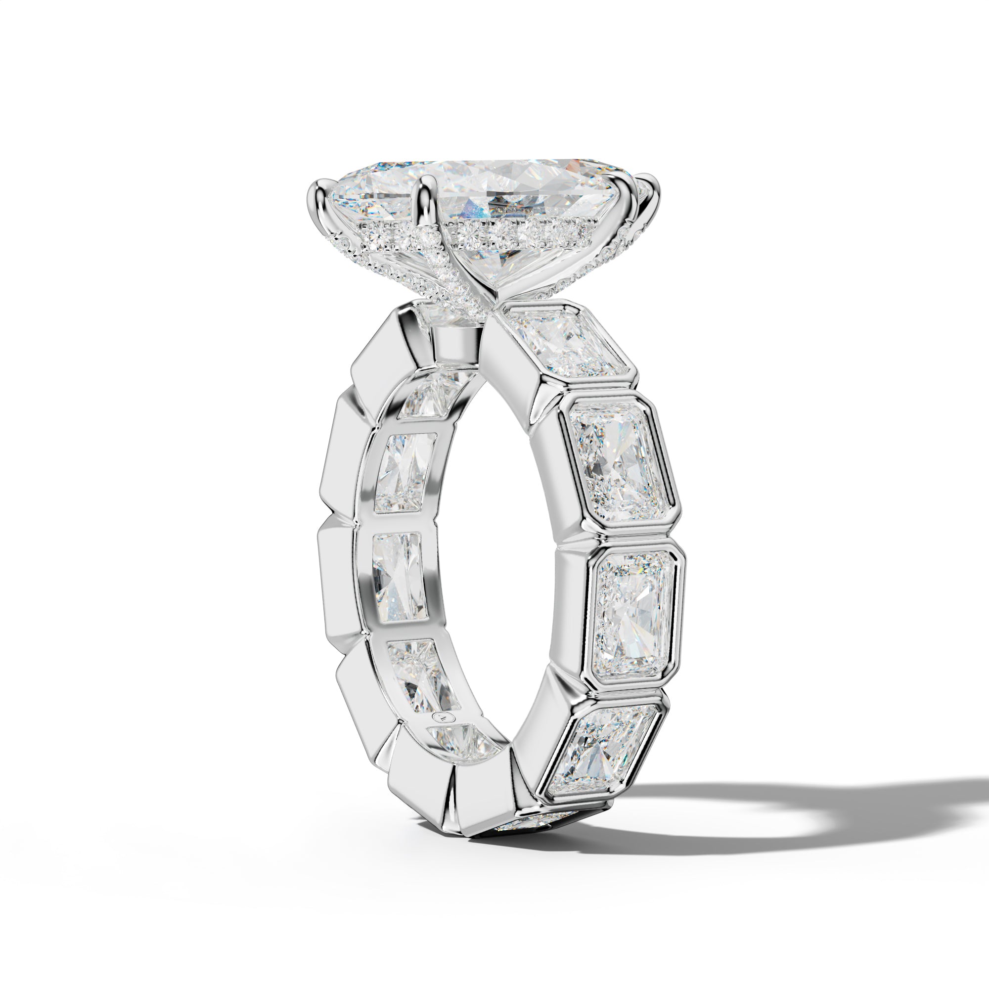 Alivia Marquise Diamond Engagement Ring With East West Radiant Side Stones