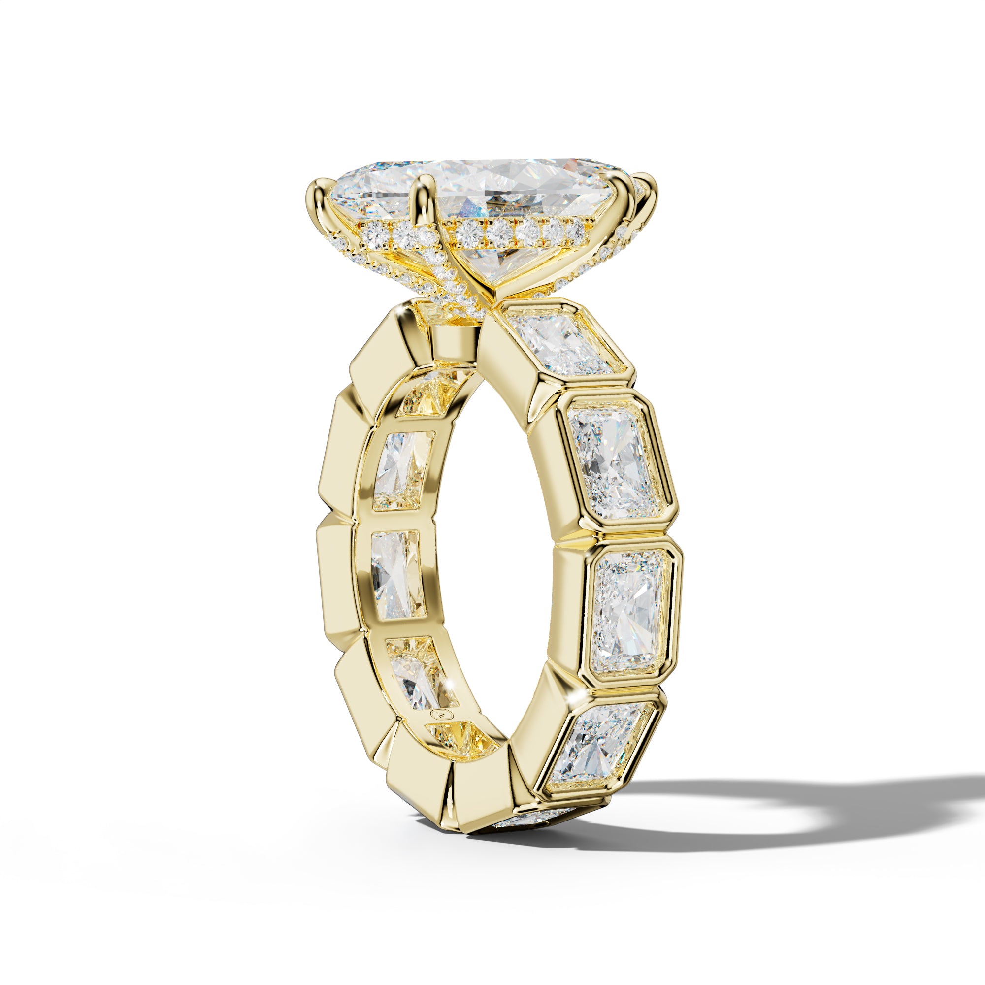 Alivia Marquise Diamond Engagement Ring With East West Radiant Side Stones