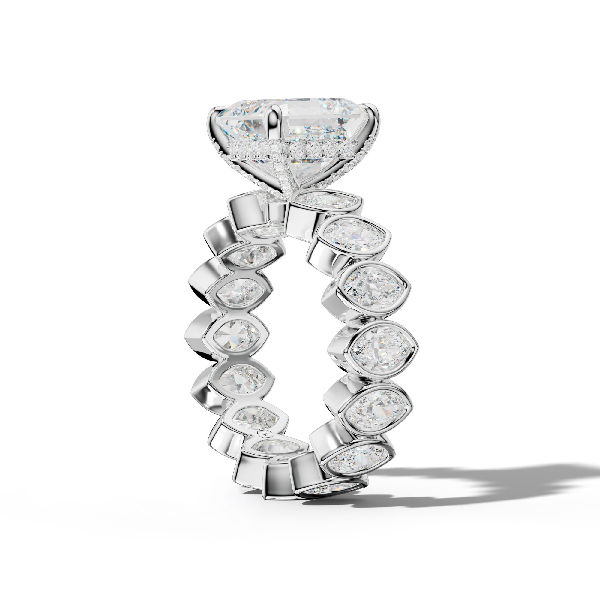 Delaney Asscher Diamond Engagement Ring With Marquise Side Stones