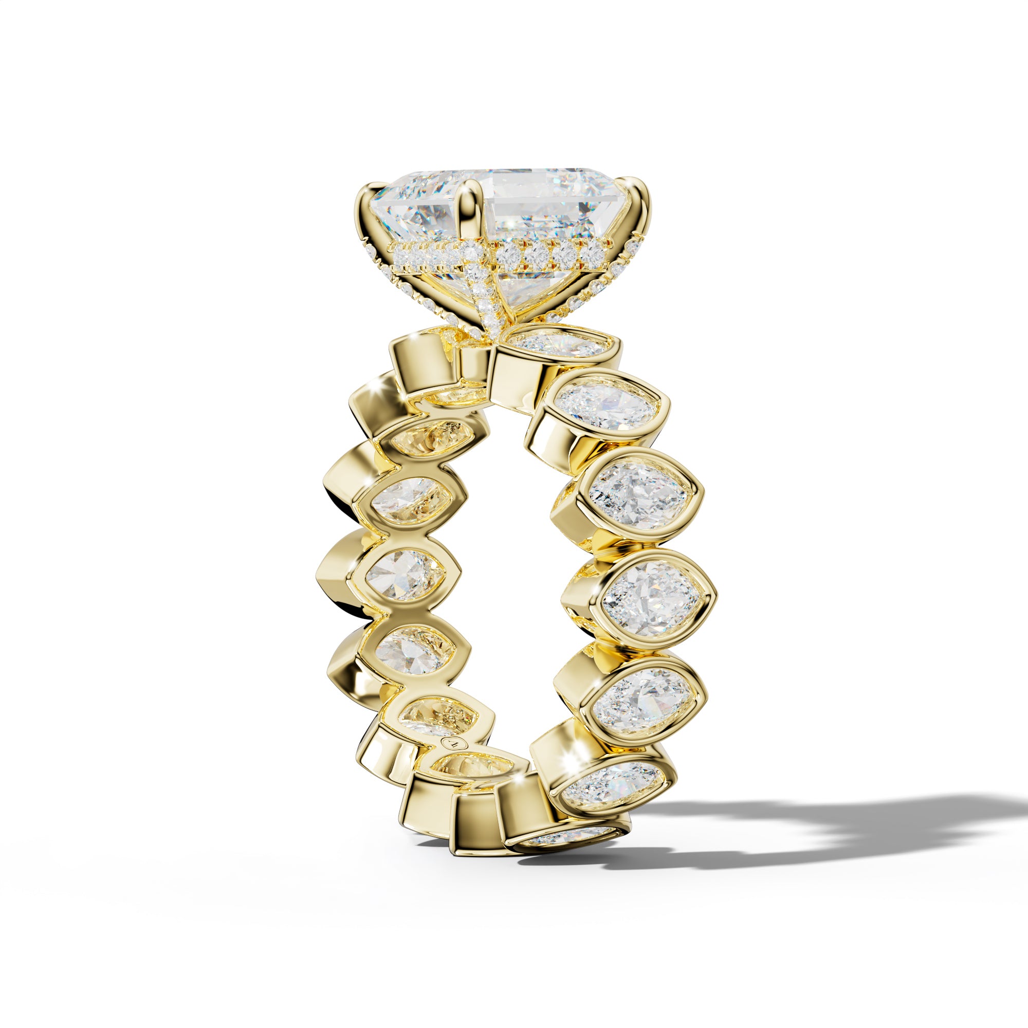 Delaney Asscher Diamond Engagement Ring With Marquise Side Stones
