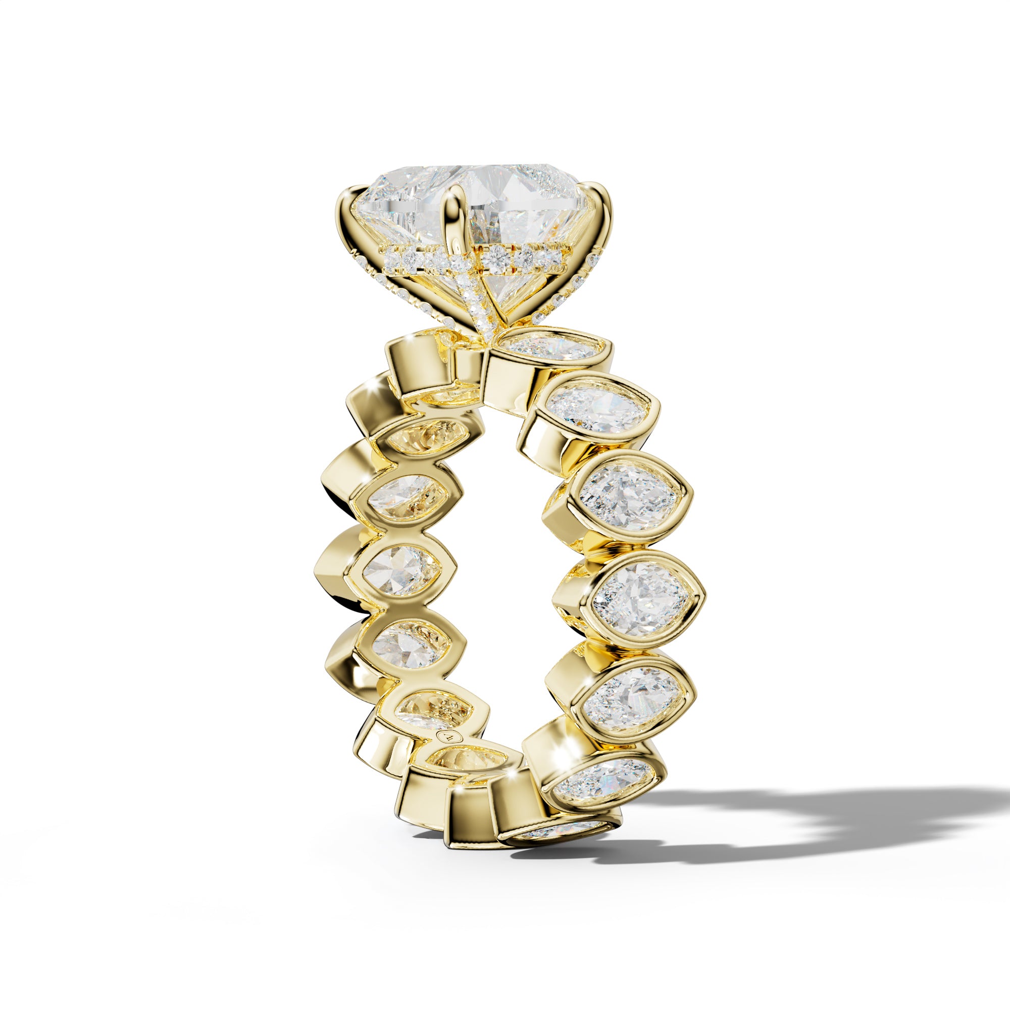 Delaney Heart Diamond Engagement Ring With Marquise Side Stones