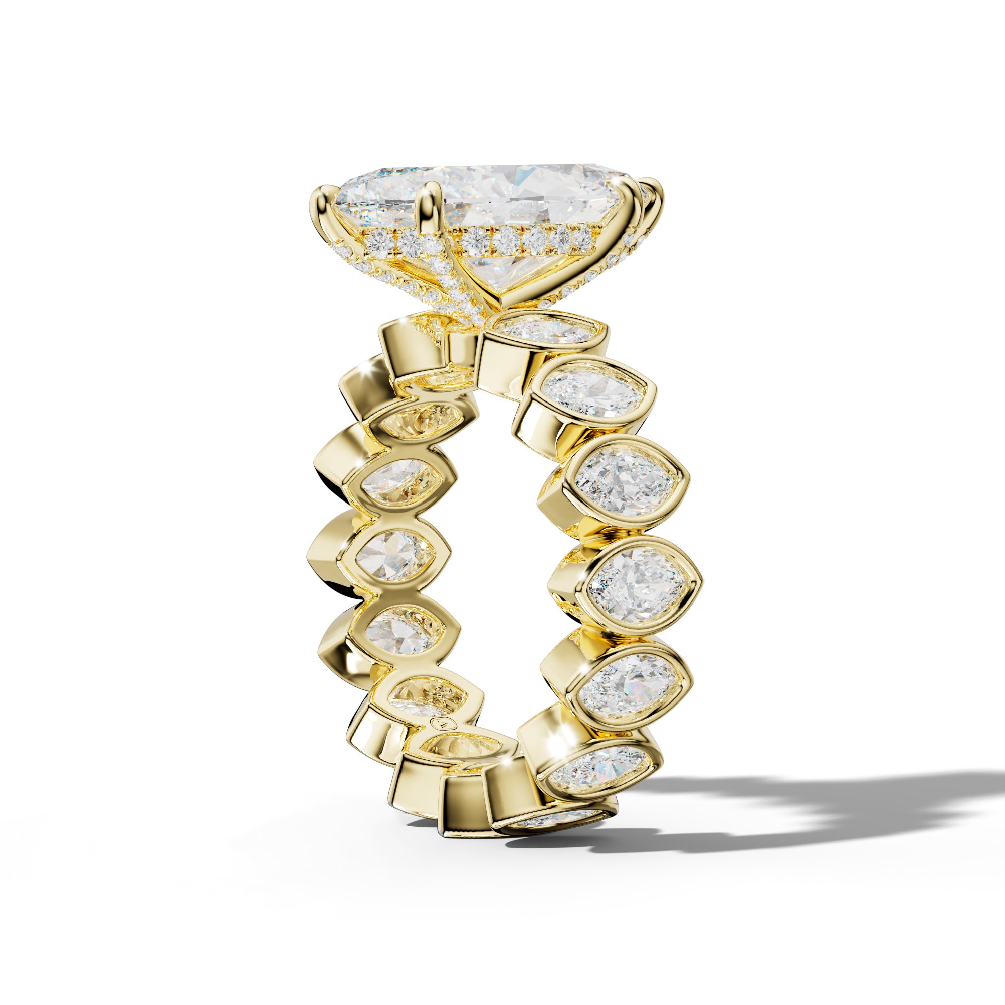 Delaney Marquise Diamond Engagement Ring With Marquise Side Stones