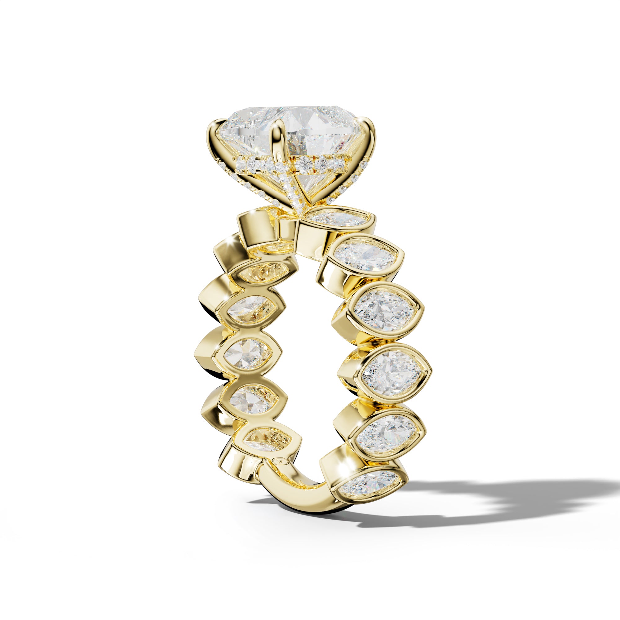 Riley Heart Diamond Engagement Ring With Marquise Side Stones