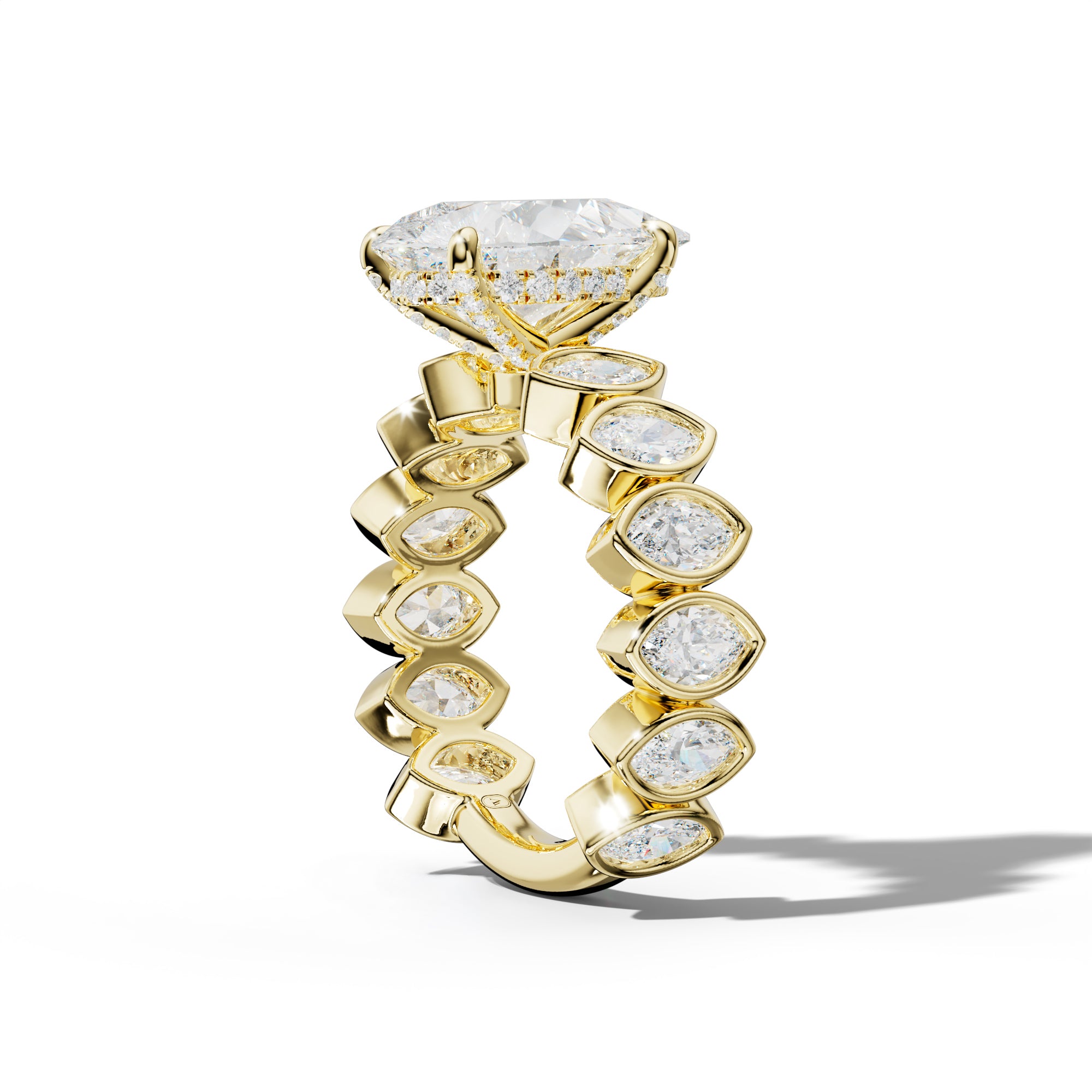 Riley Pear Shape Engagement Ring With Marquise Side Stones