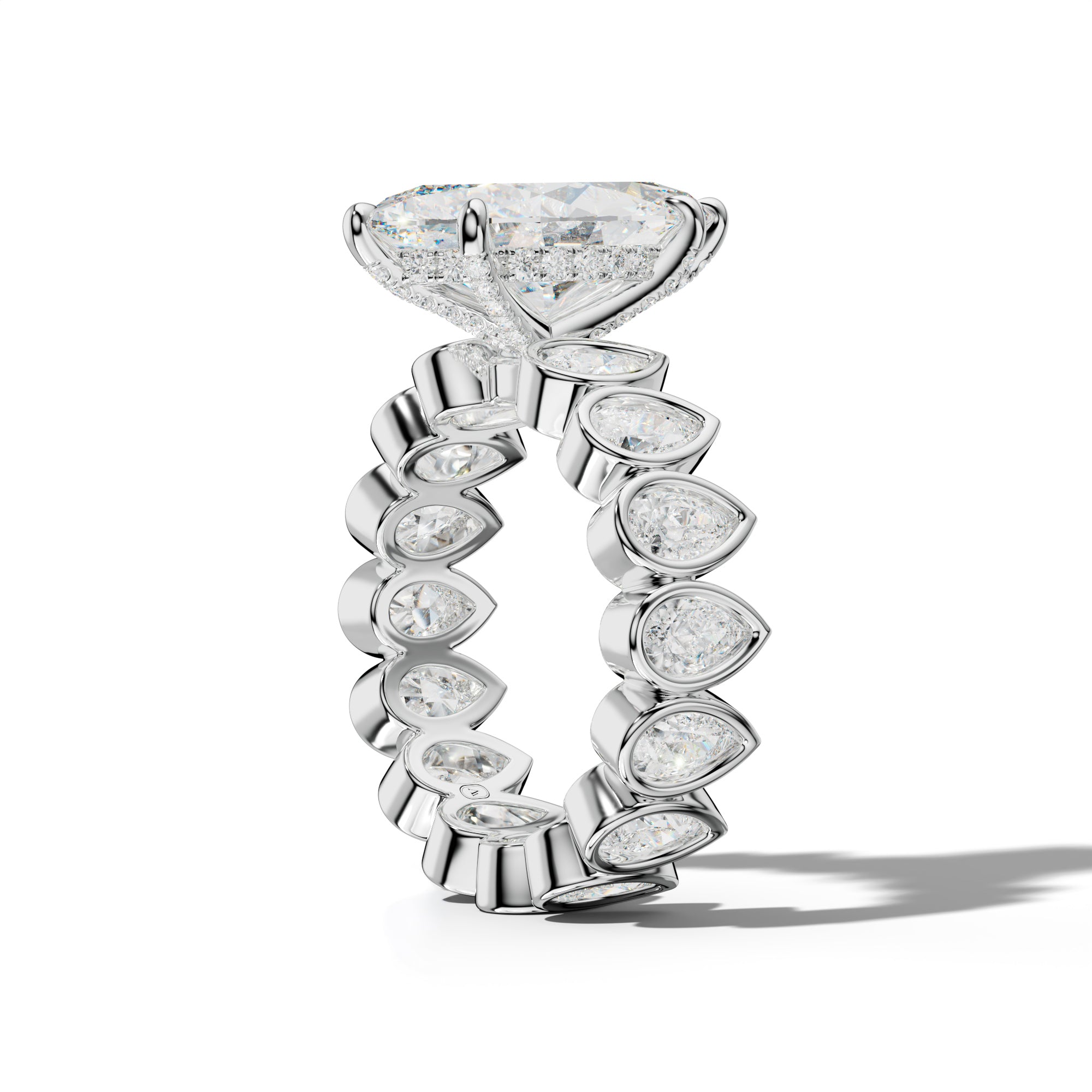 Wrenley Marquise Diamond Engagement Ring With Pear Side Stones