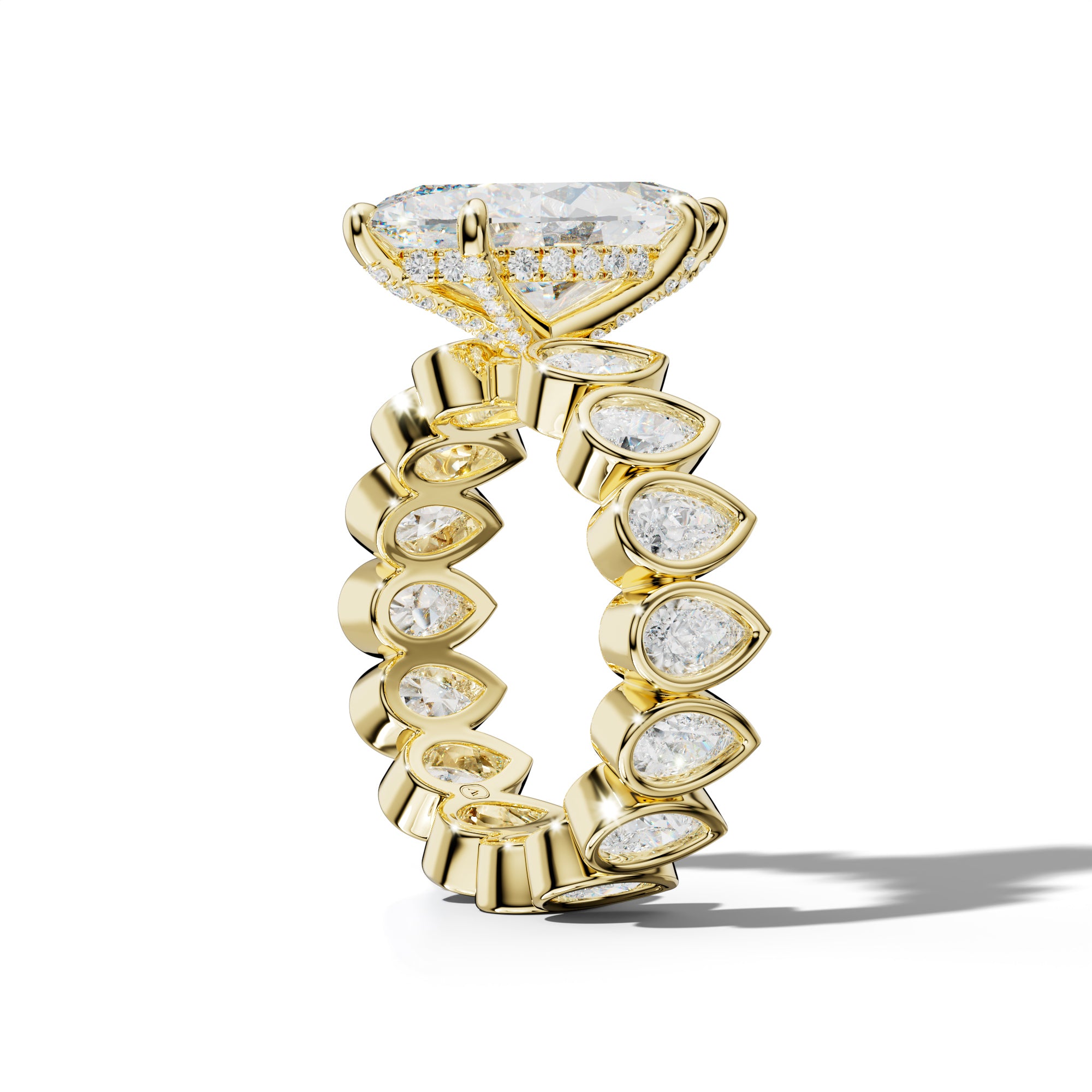 Wrenley Marquise Diamond Engagement Ring With Pear Side Stones