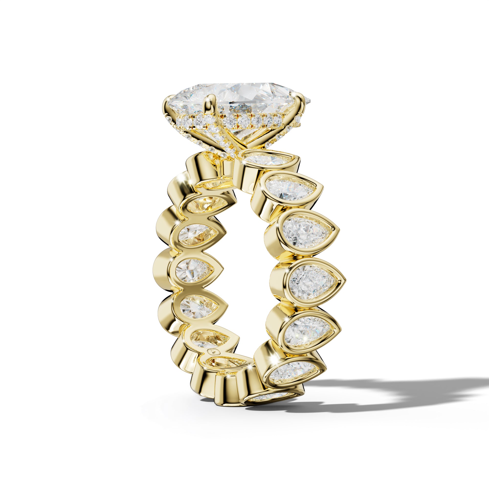 Wrenley Pear Shape Engagement Ring With Pear Side Stones