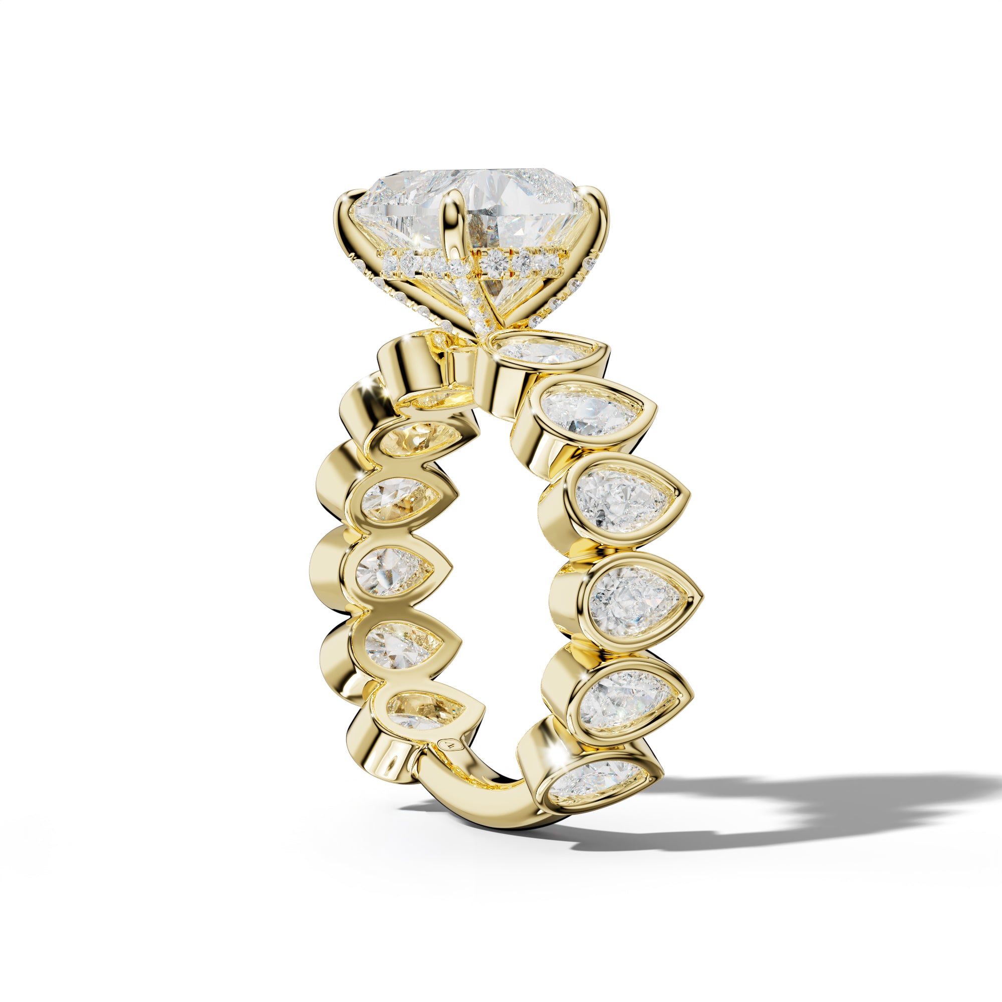 Beatrice Heart Diamond Engagement Ring With Pear Side Stones
